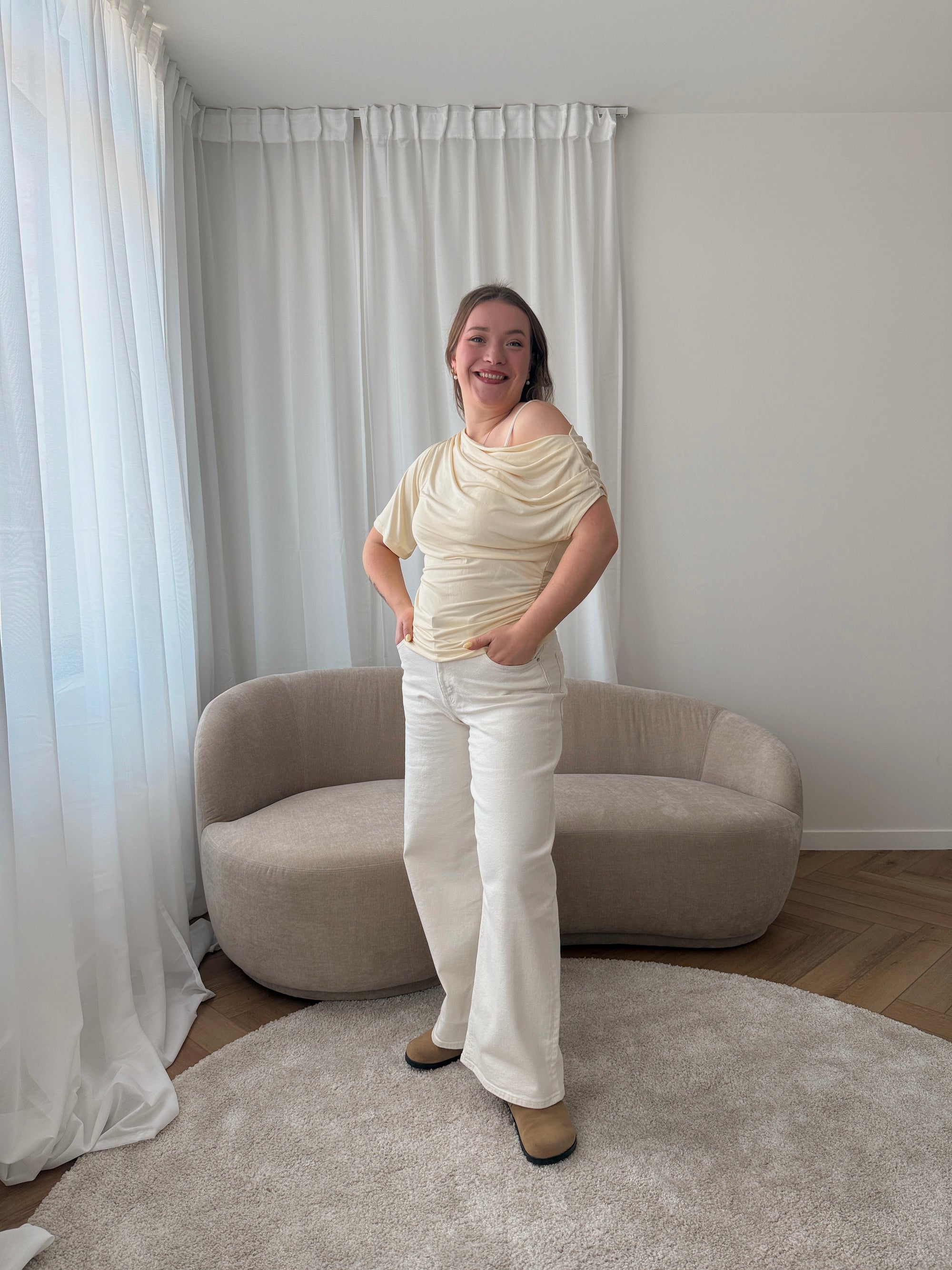 Tokyo wide leg jeans white