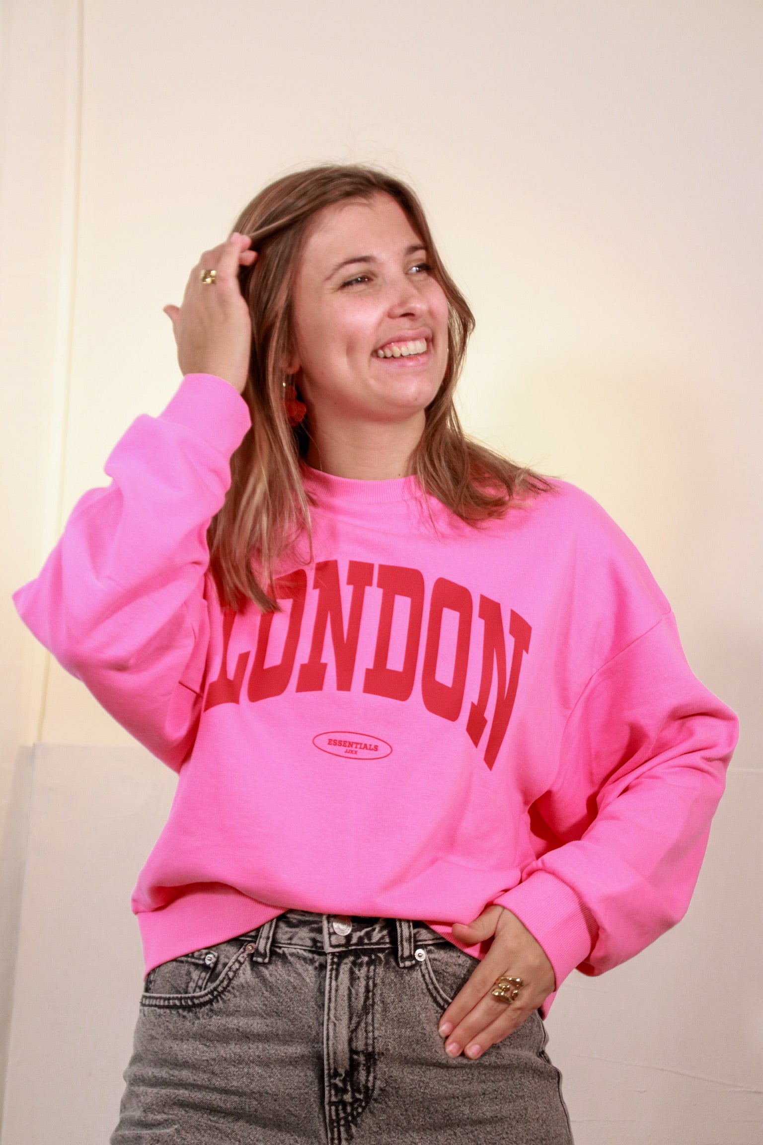 Merle crew neck sweater pink