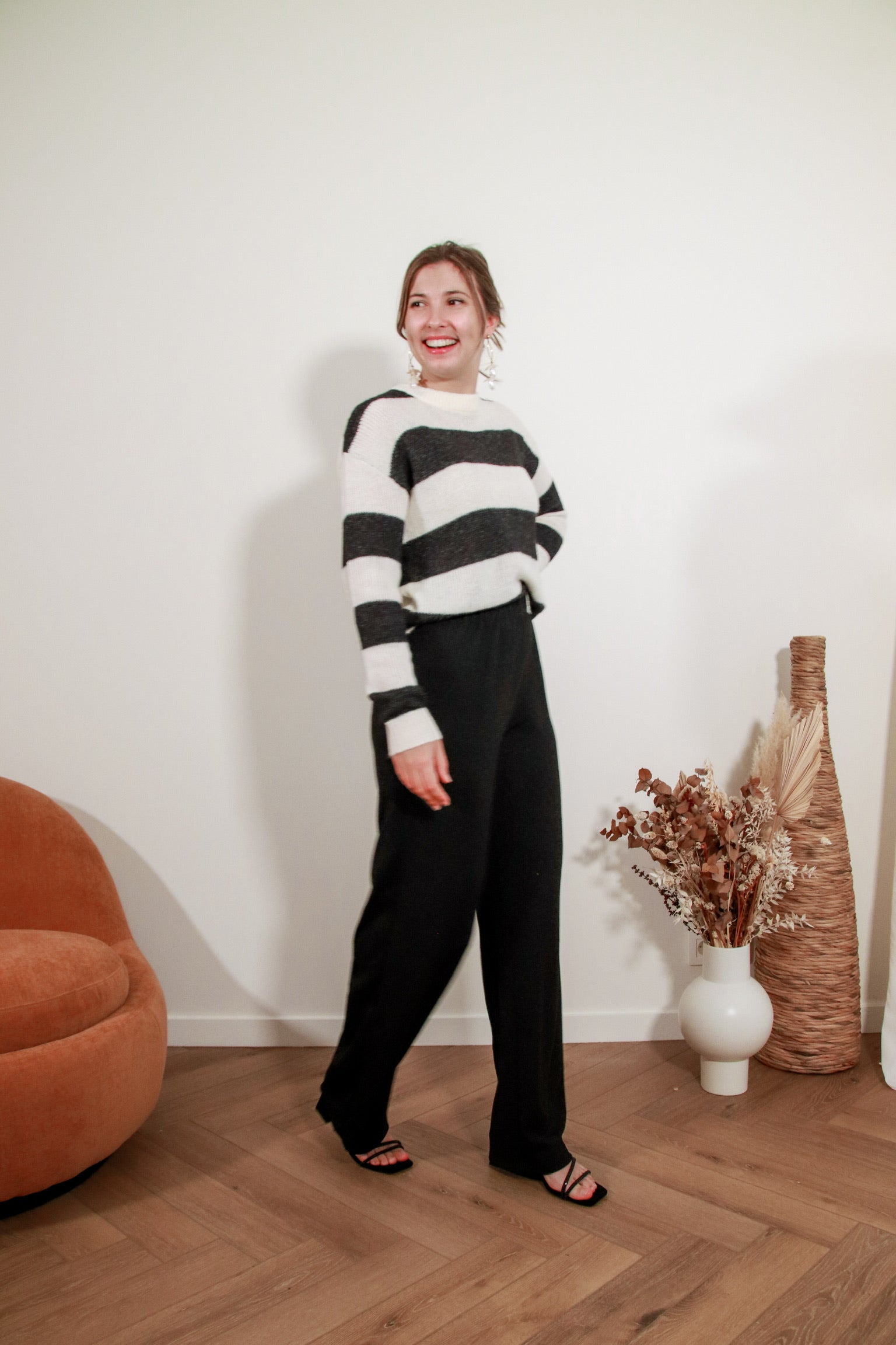 Penelope striped knit black