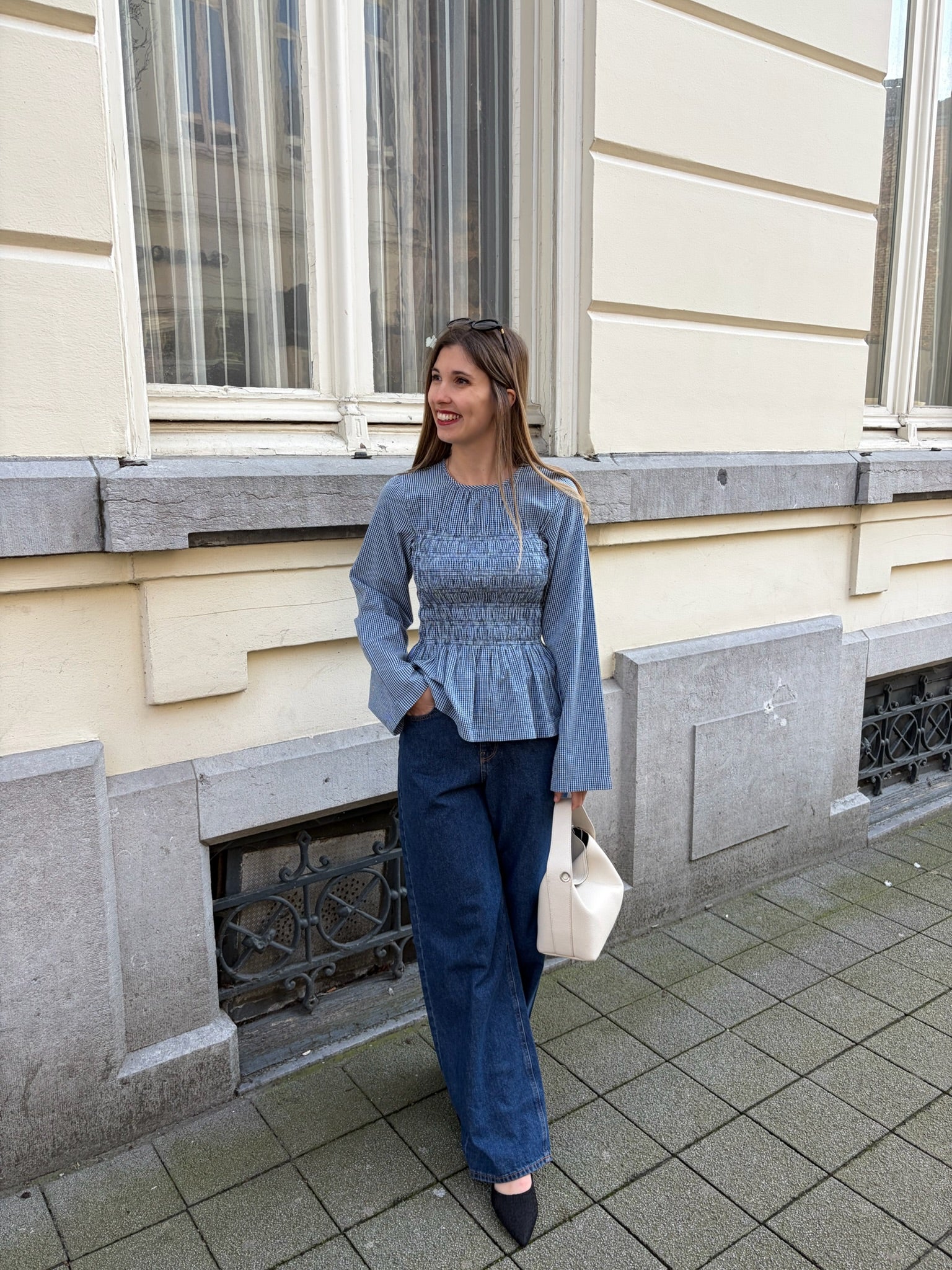 Lina smock blouse blue