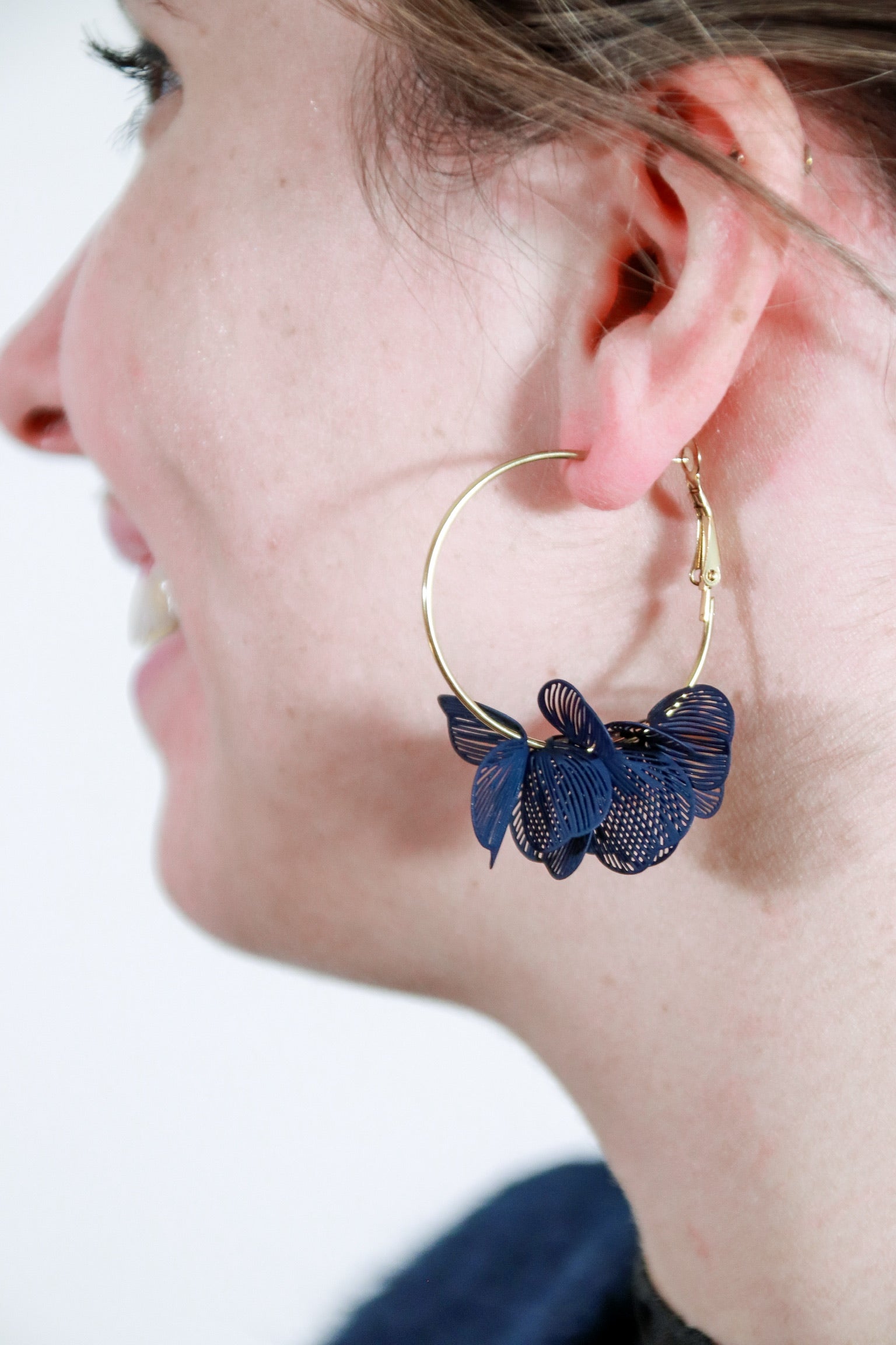 Butterfly hoops navy