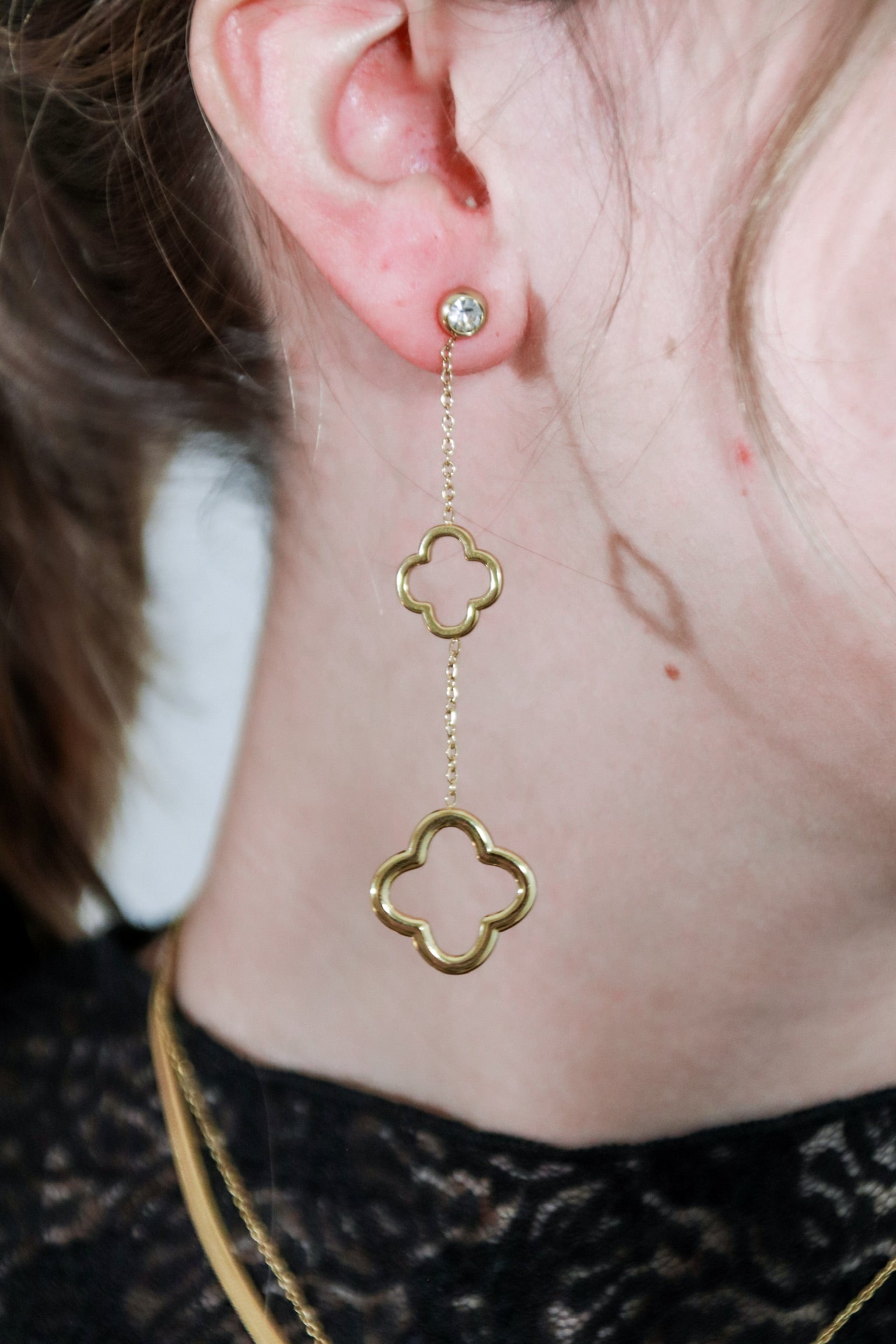 Clover earrings gold