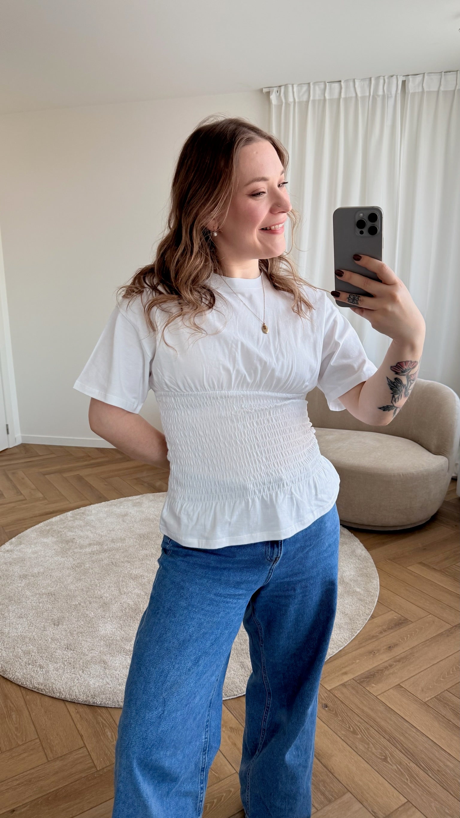 Evelyn smock T-shirt white