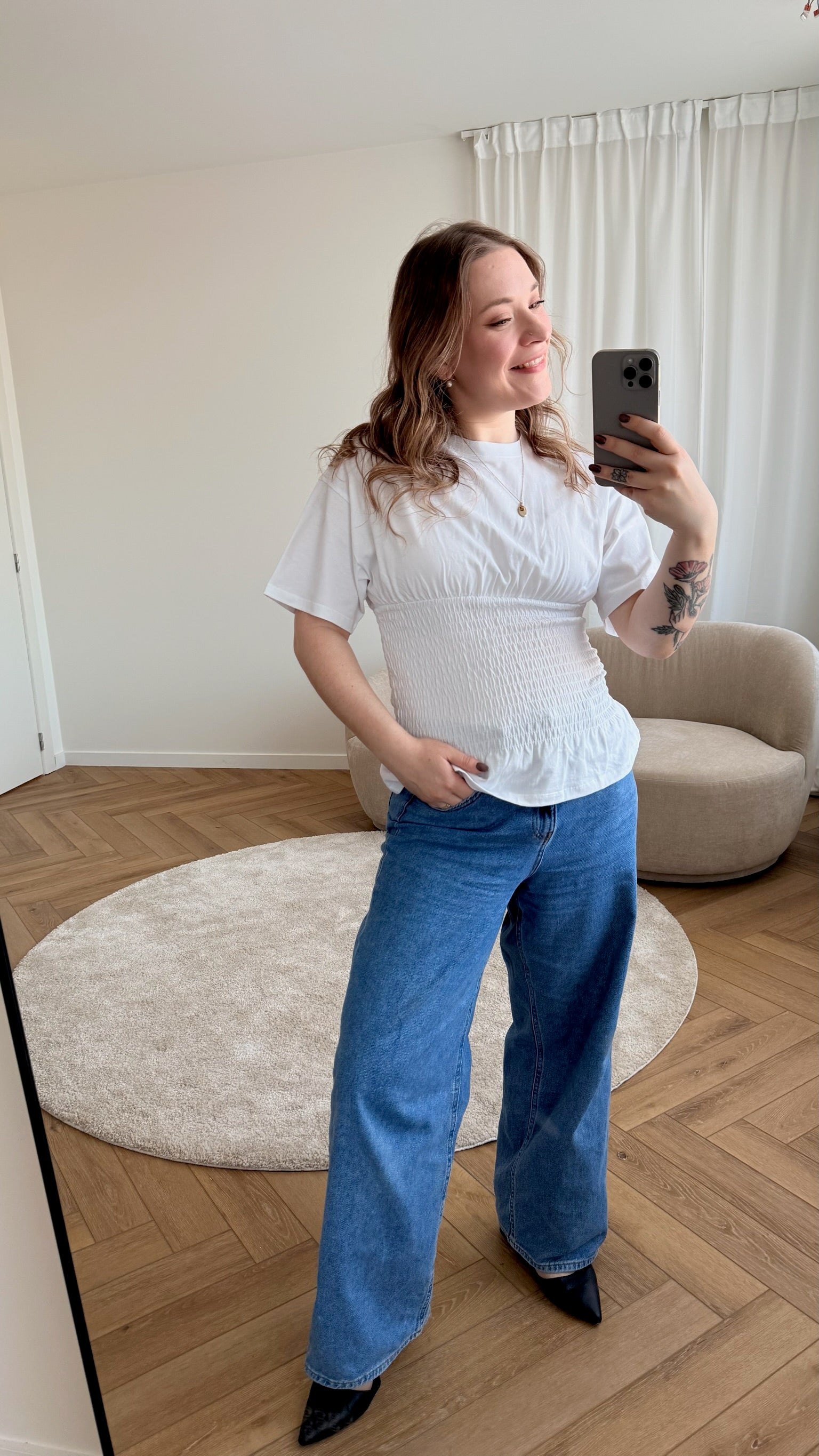 Evelyn smock T-shirt white