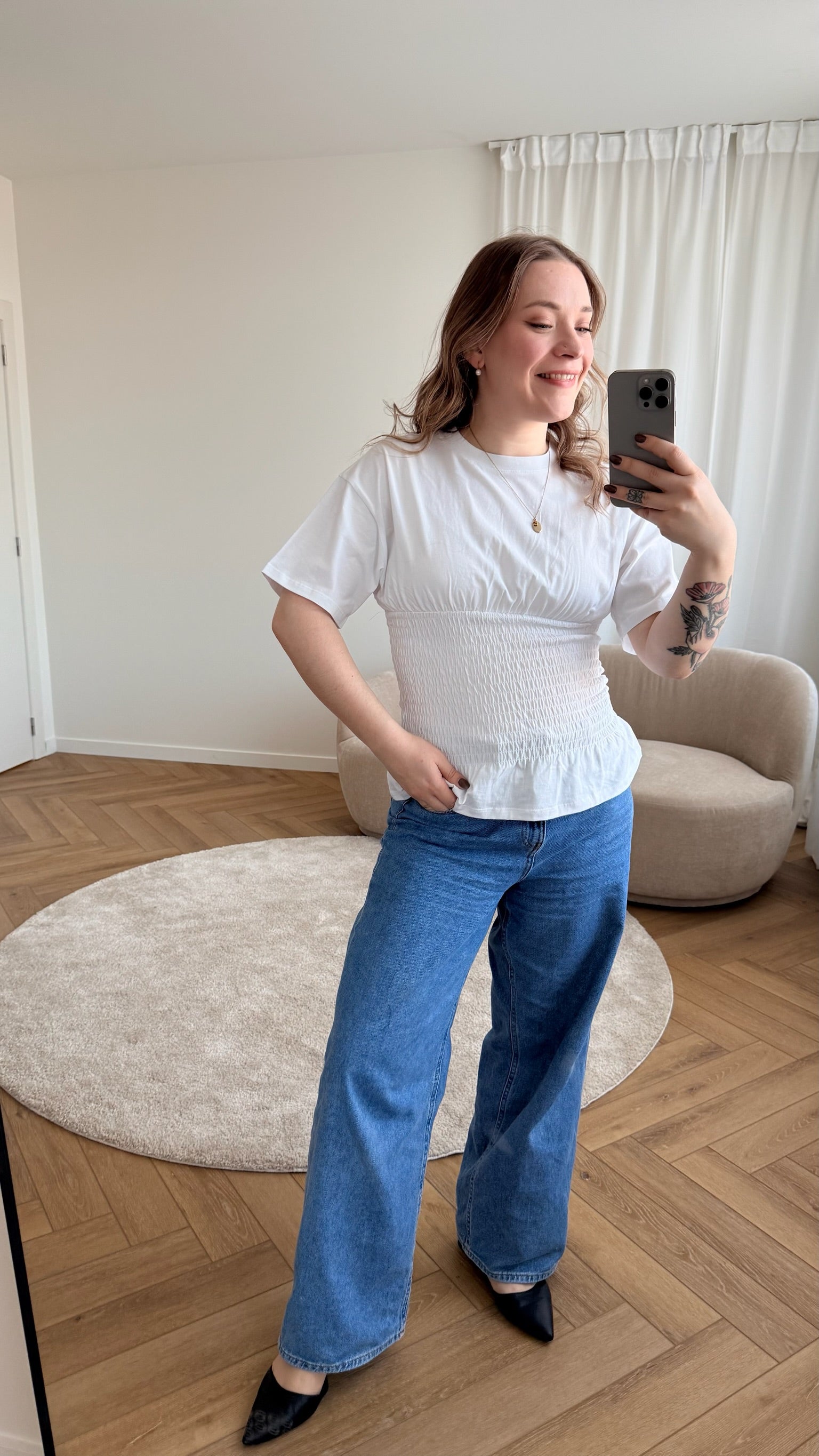 Evelyn smock T-shirt white