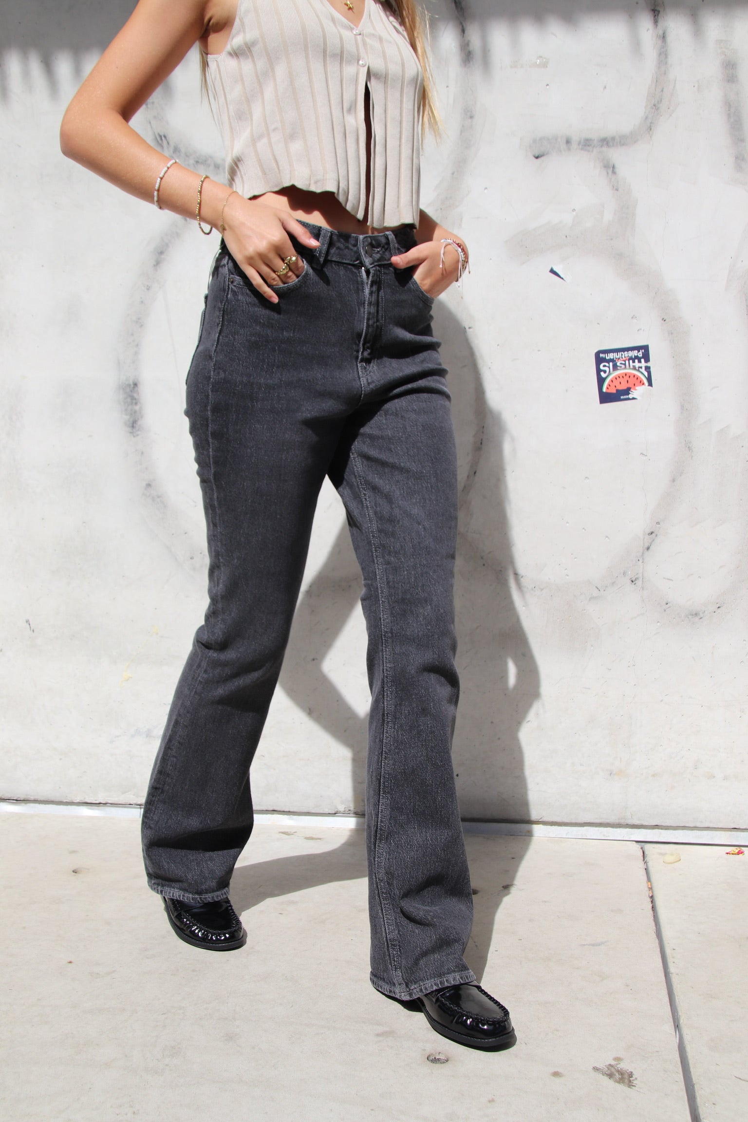 Turin bootcut jeans charcoal