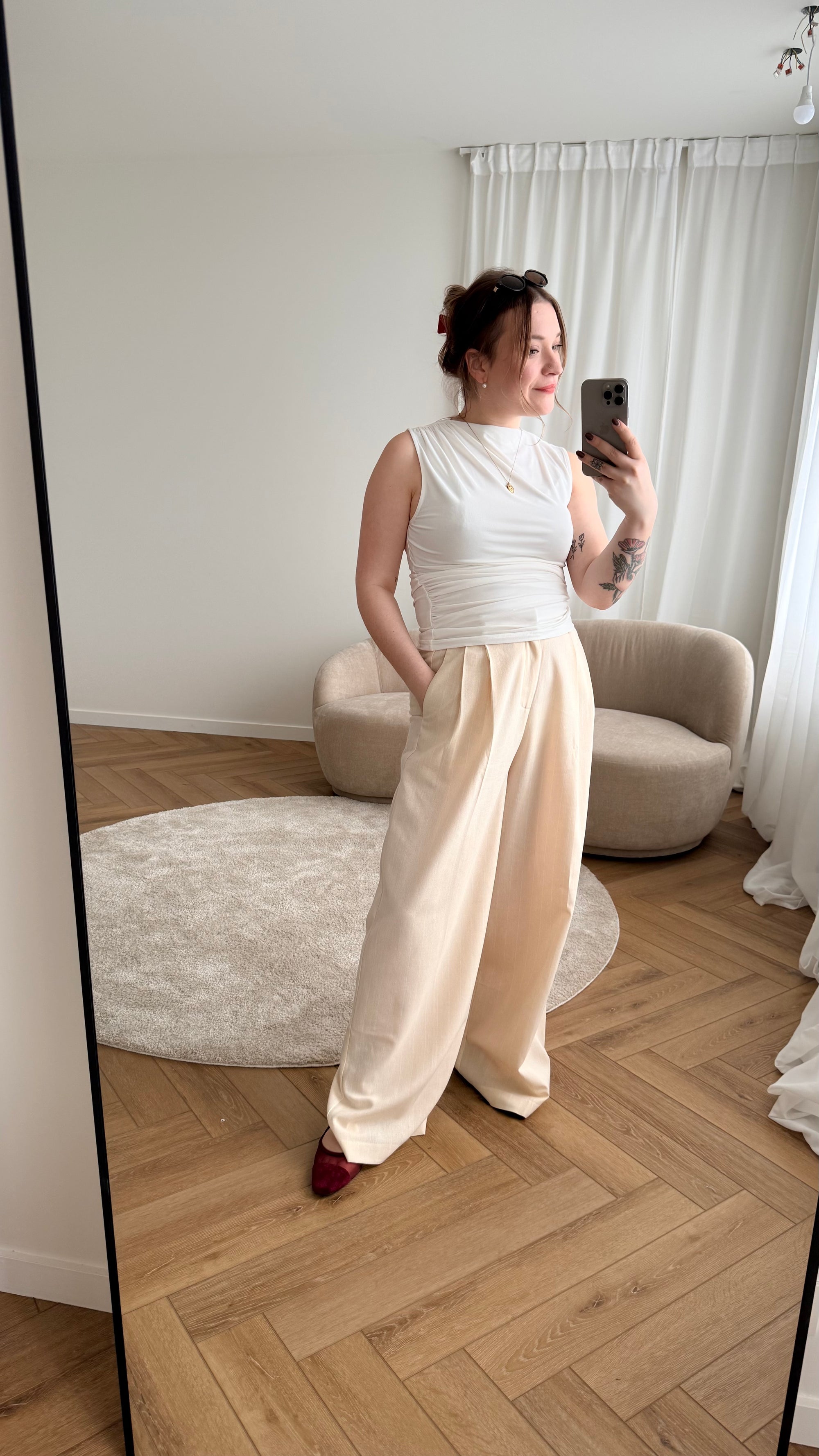 Very vanilla striped trousers