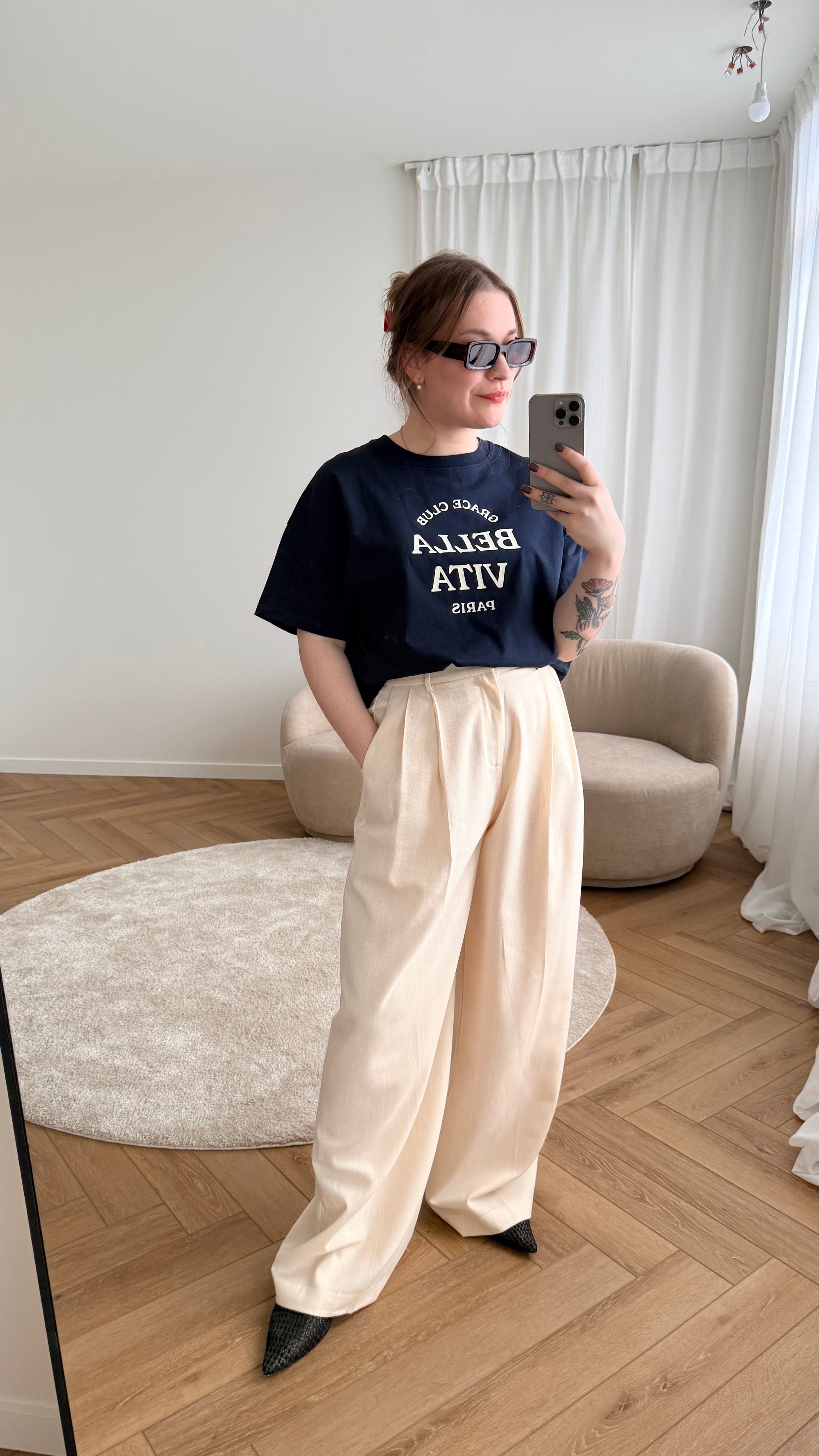 Very vanilla striped trousers