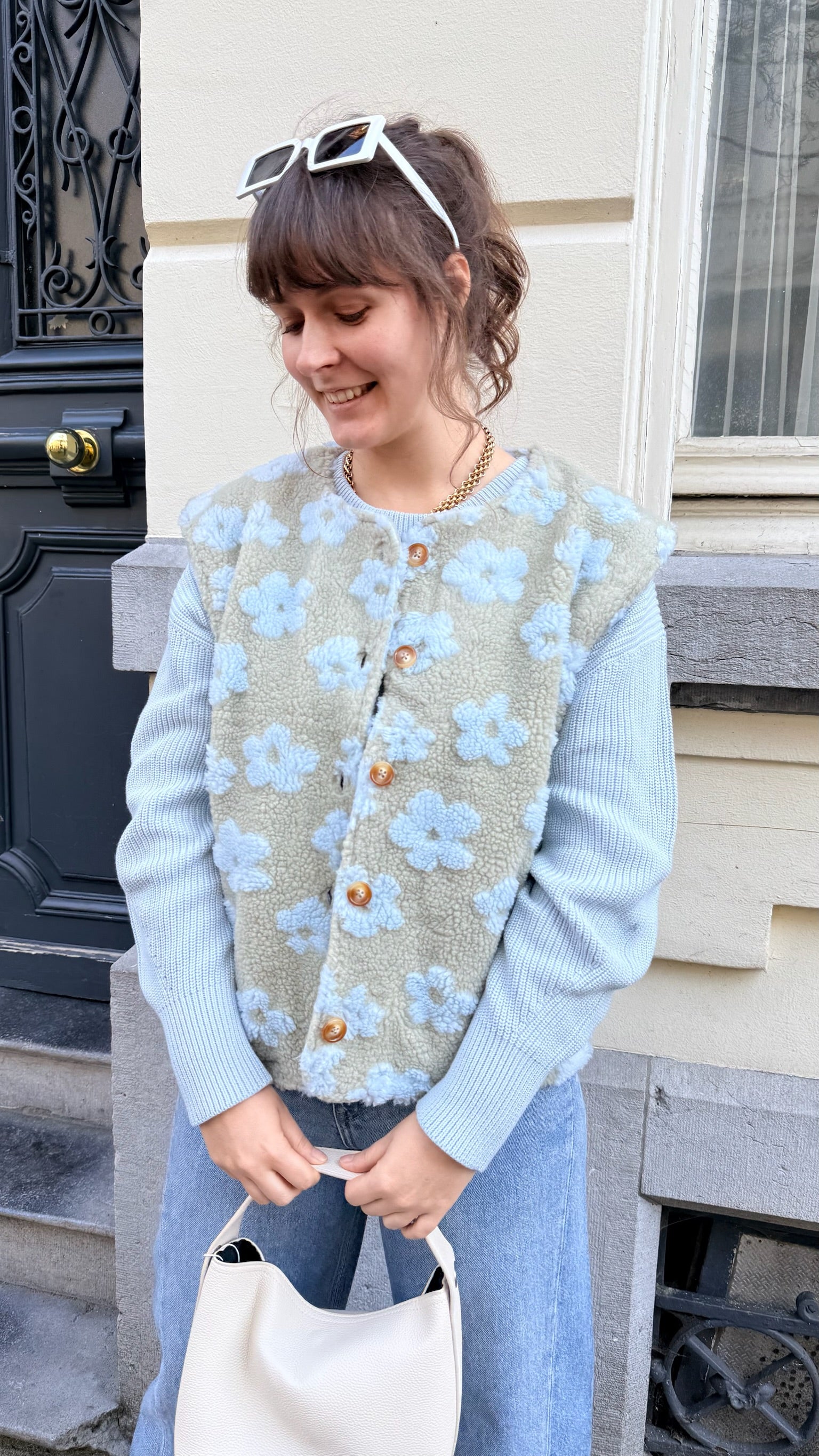 Daisy teddy gilet green