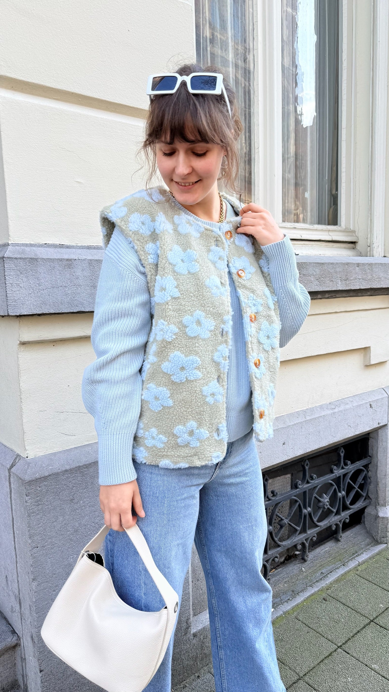 Daisy teddy gilet green