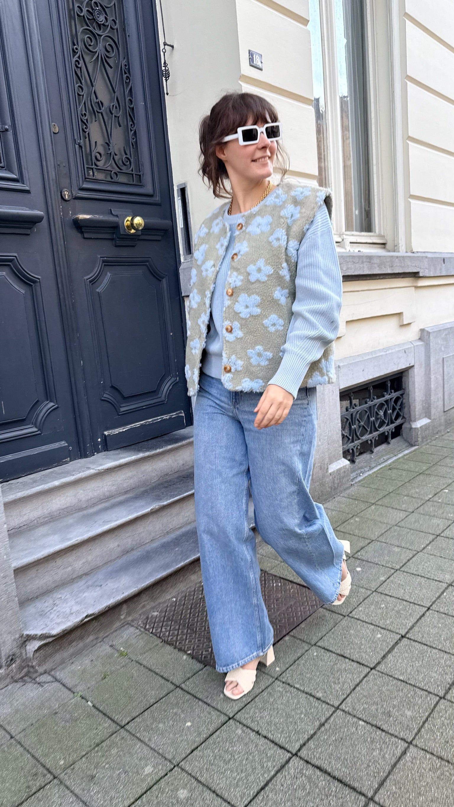 Daisy teddy gilet green