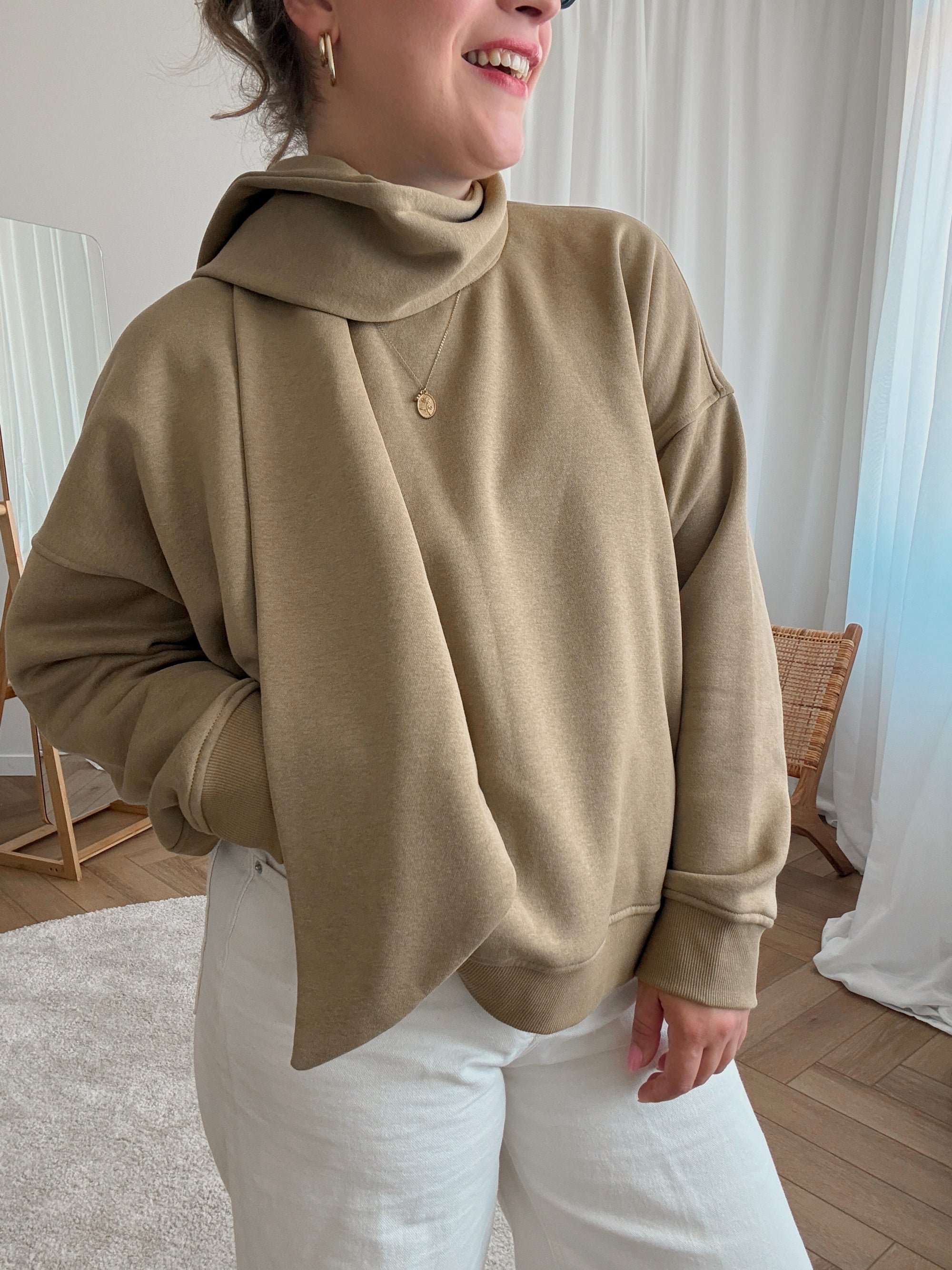 Arina tie sweatshirt -Seed green