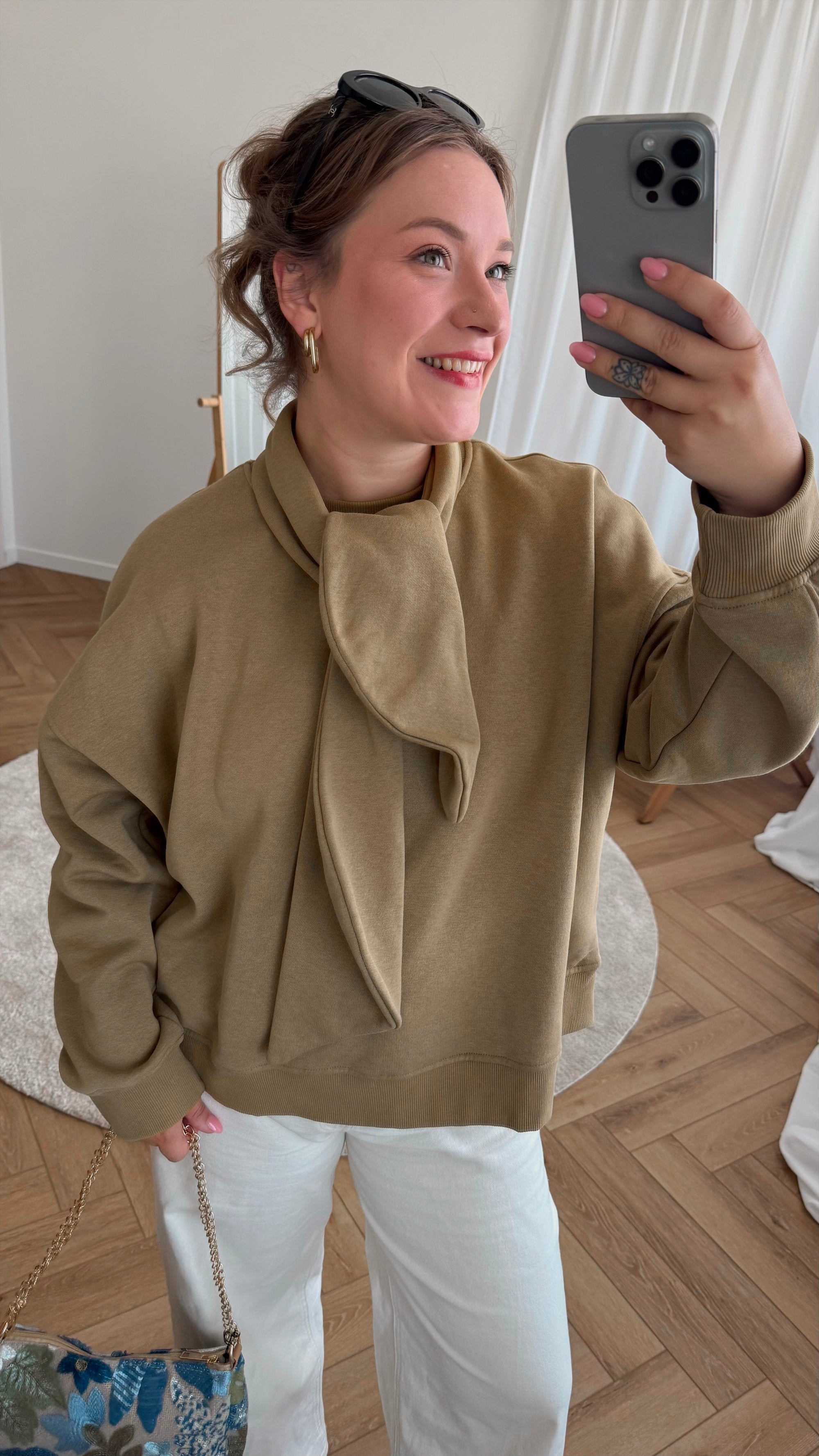 Arina tie sweatshirt -Seed green