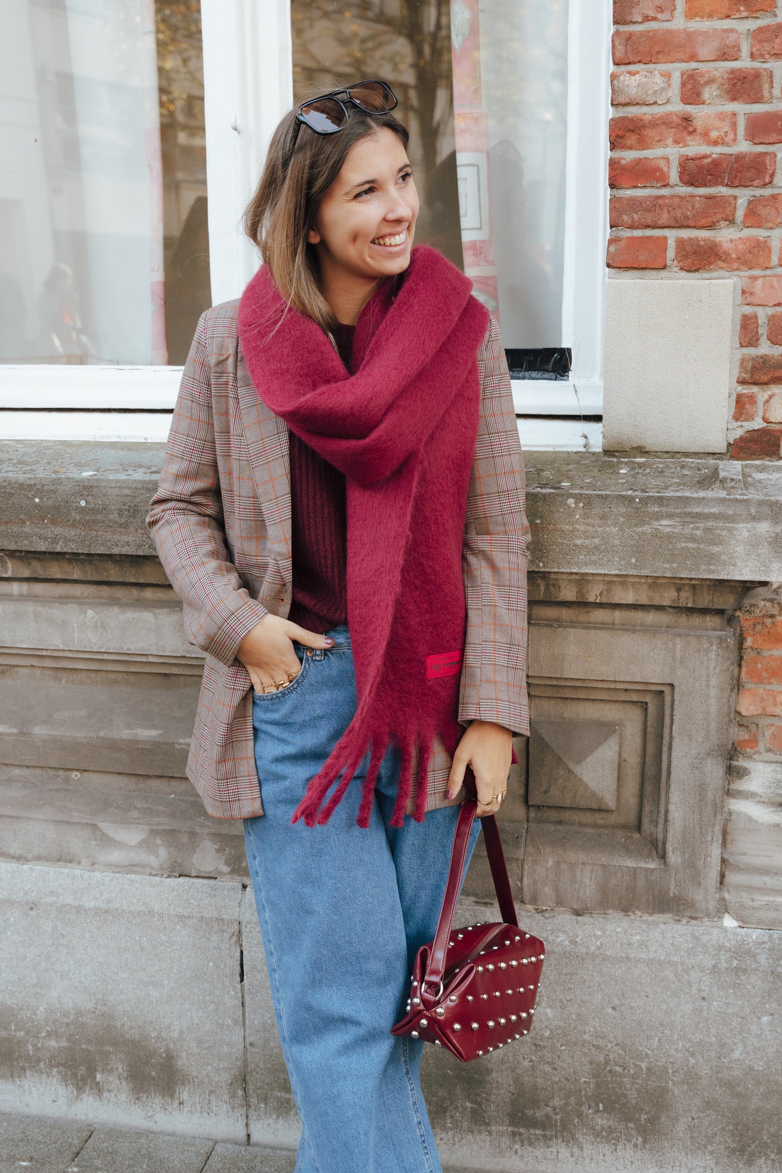 Leslie scarf burgundy