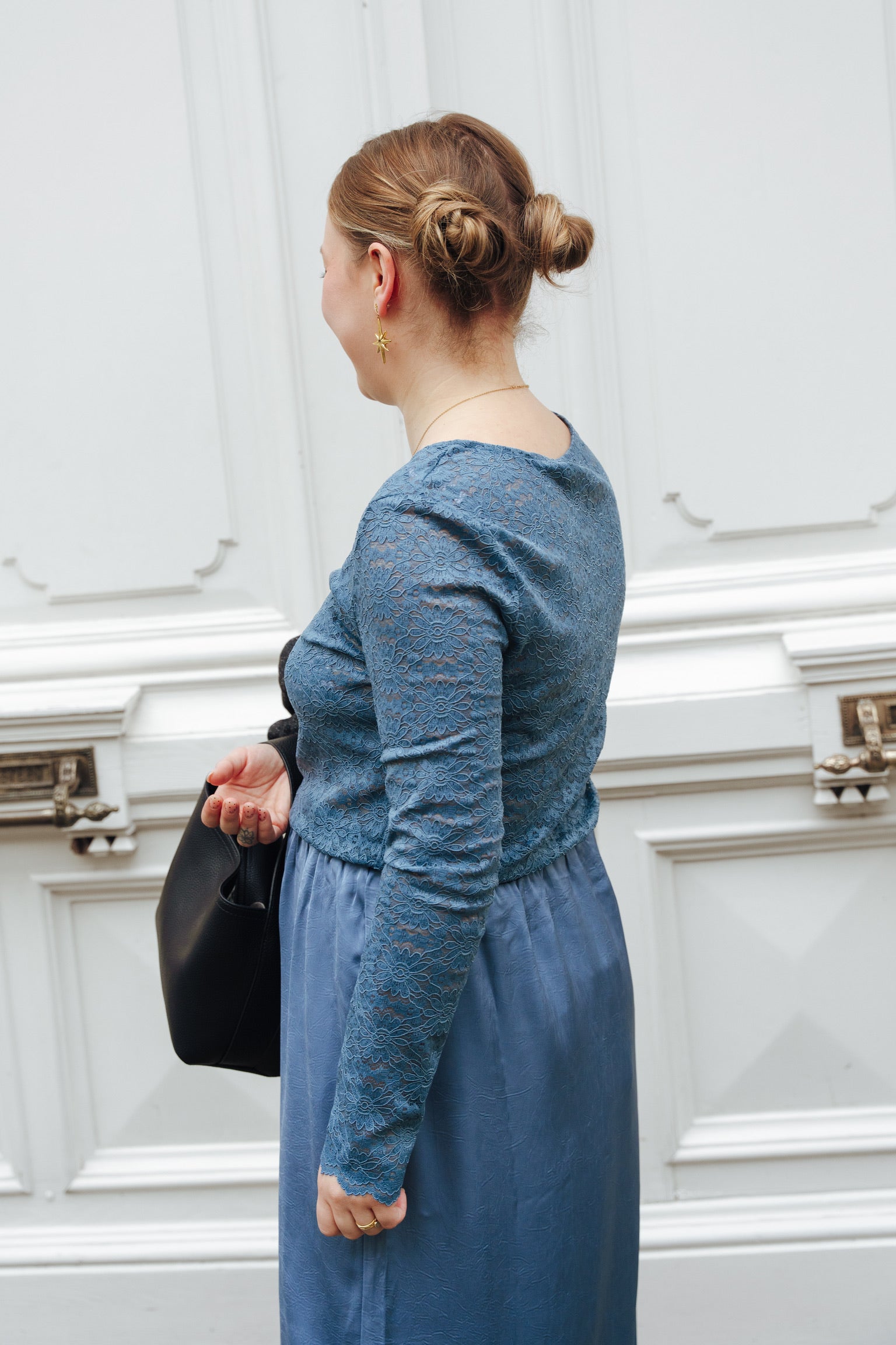 Loiza lace longsleeve blue grey