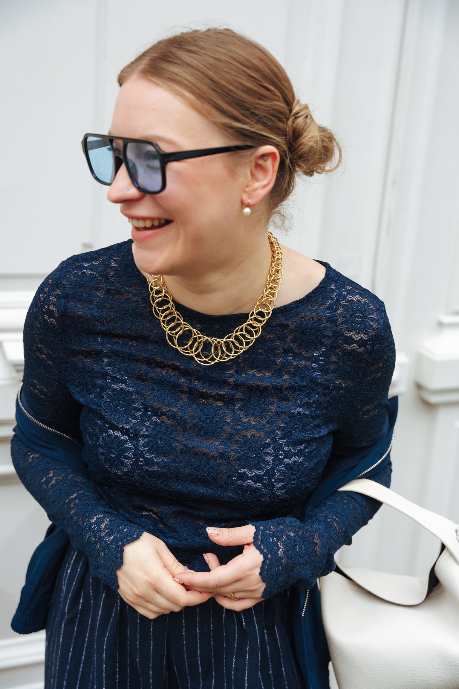 Loiza lace longsleeve navy