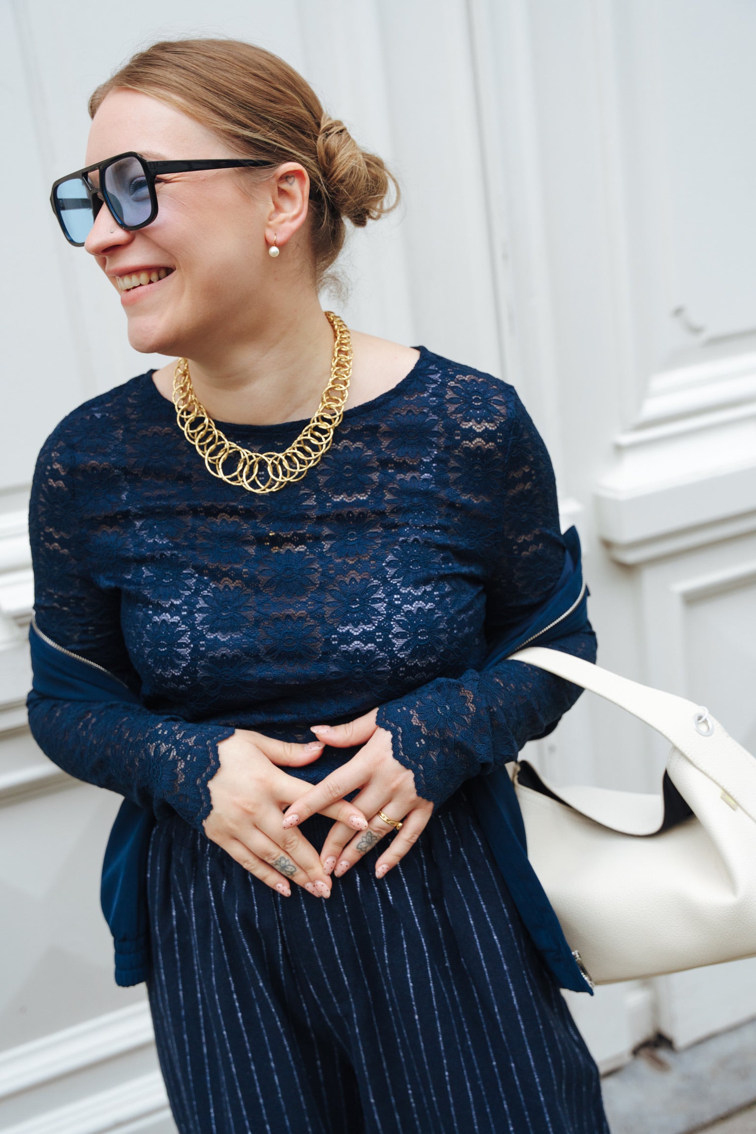 Loiza lace longsleeve navy