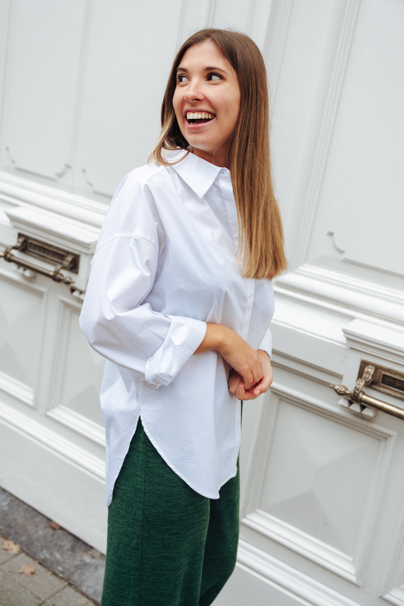 Magna cut-out shirt white