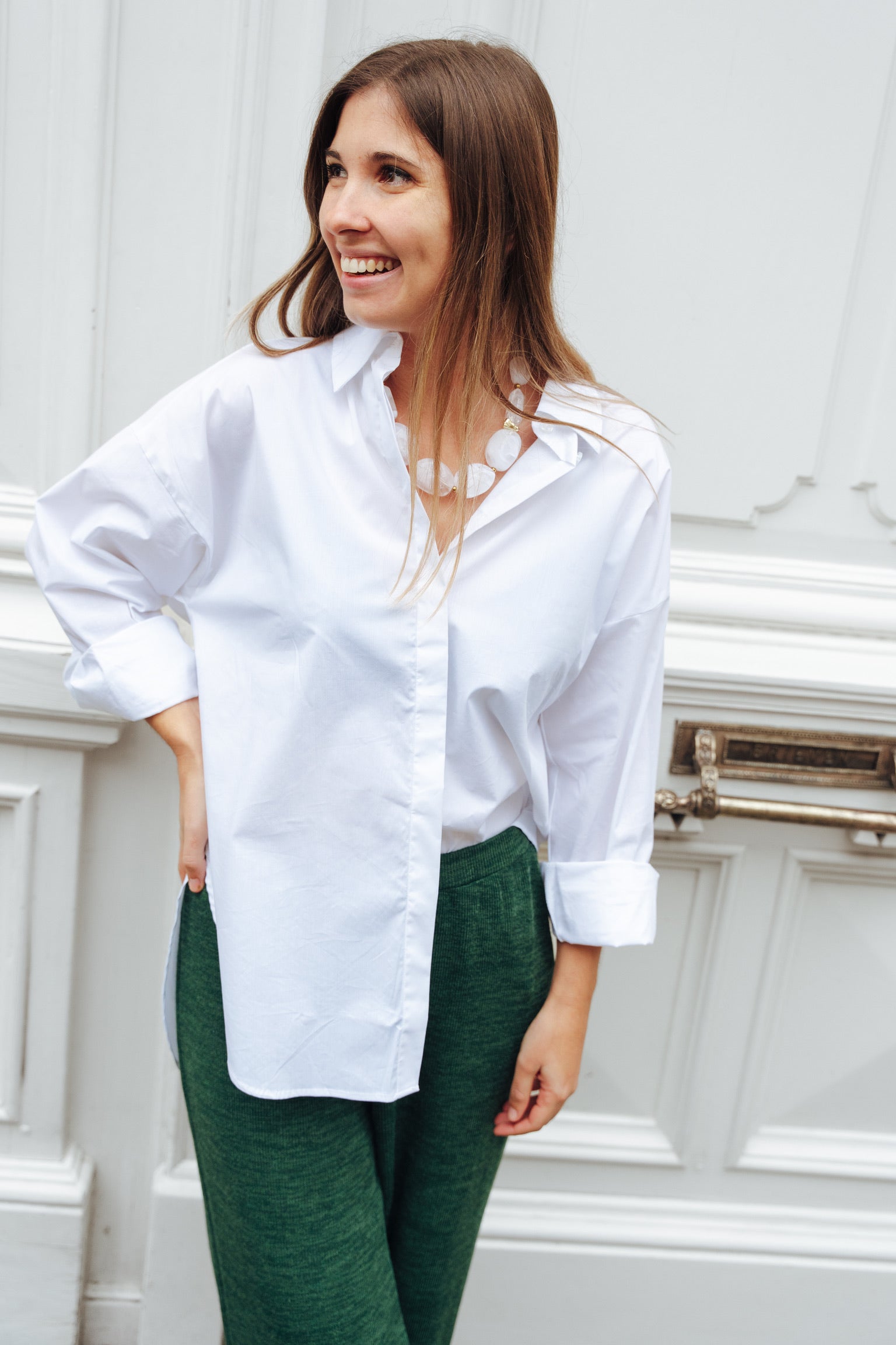 Magna cut-out shirt white