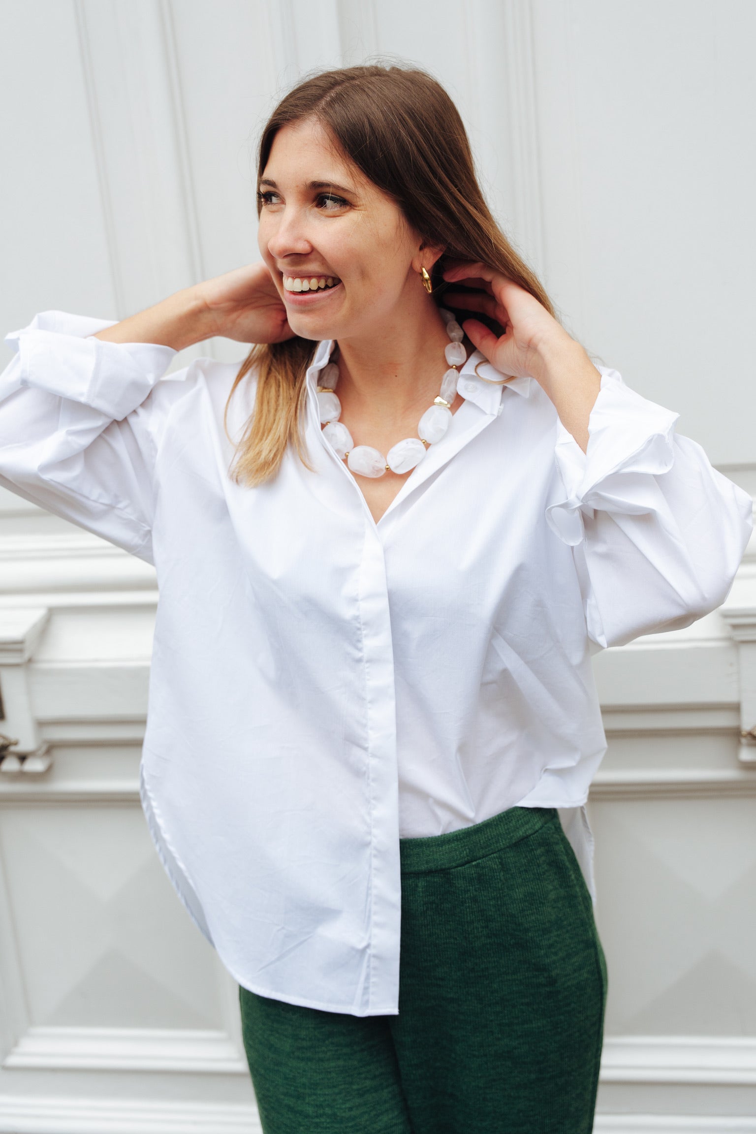 Magna cut-out shirt white