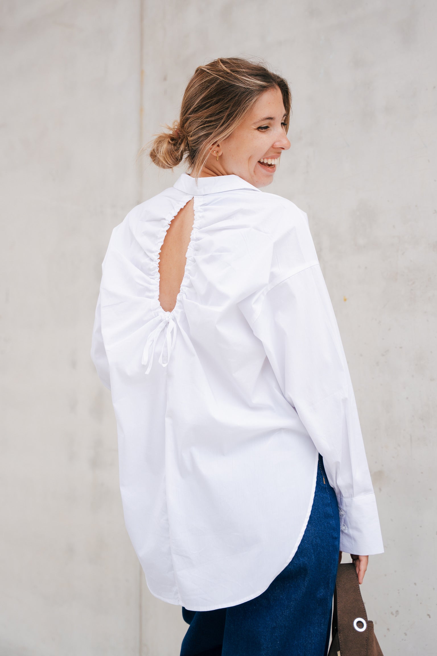 Magna cut-out shirt white