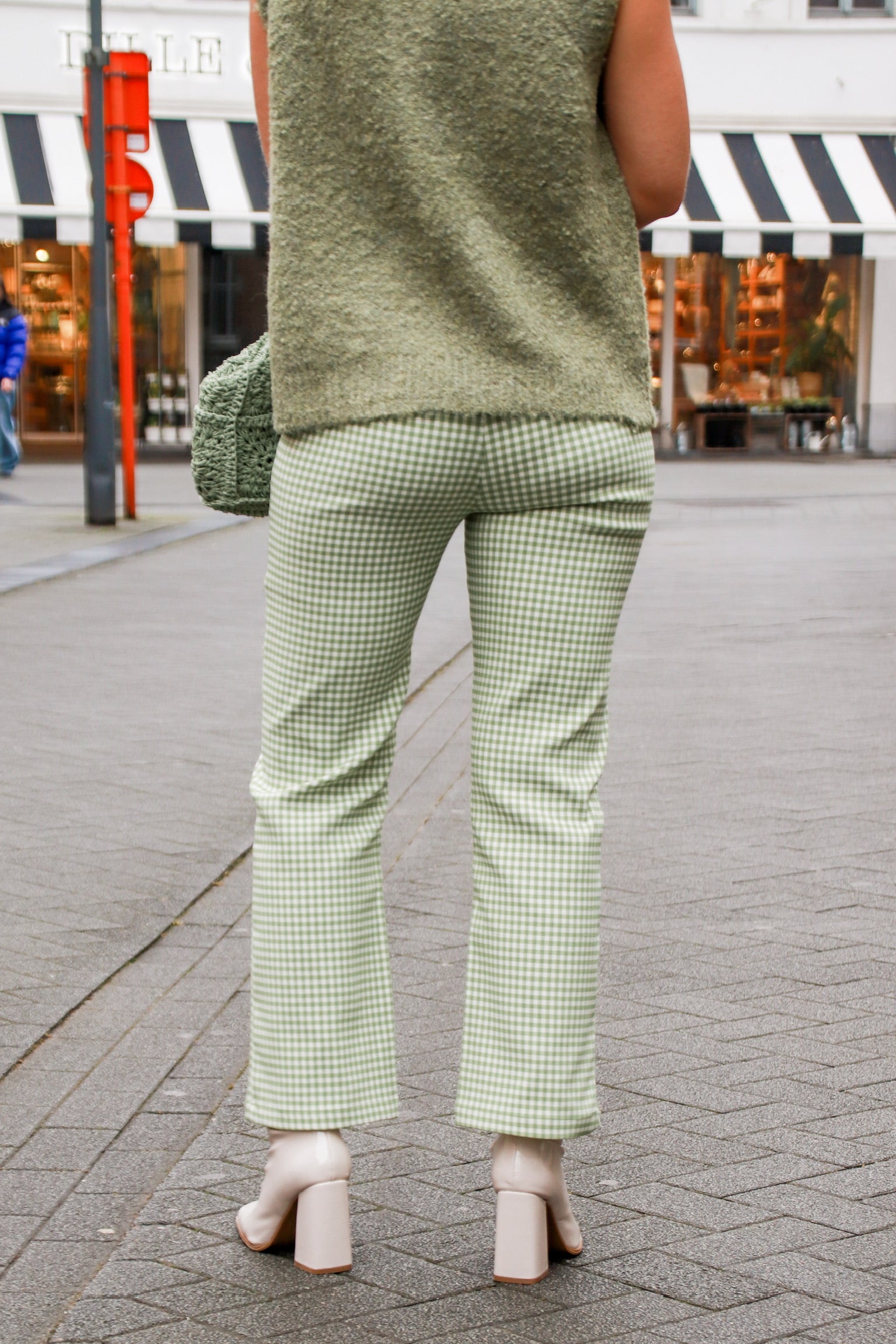 Mia check trousers green