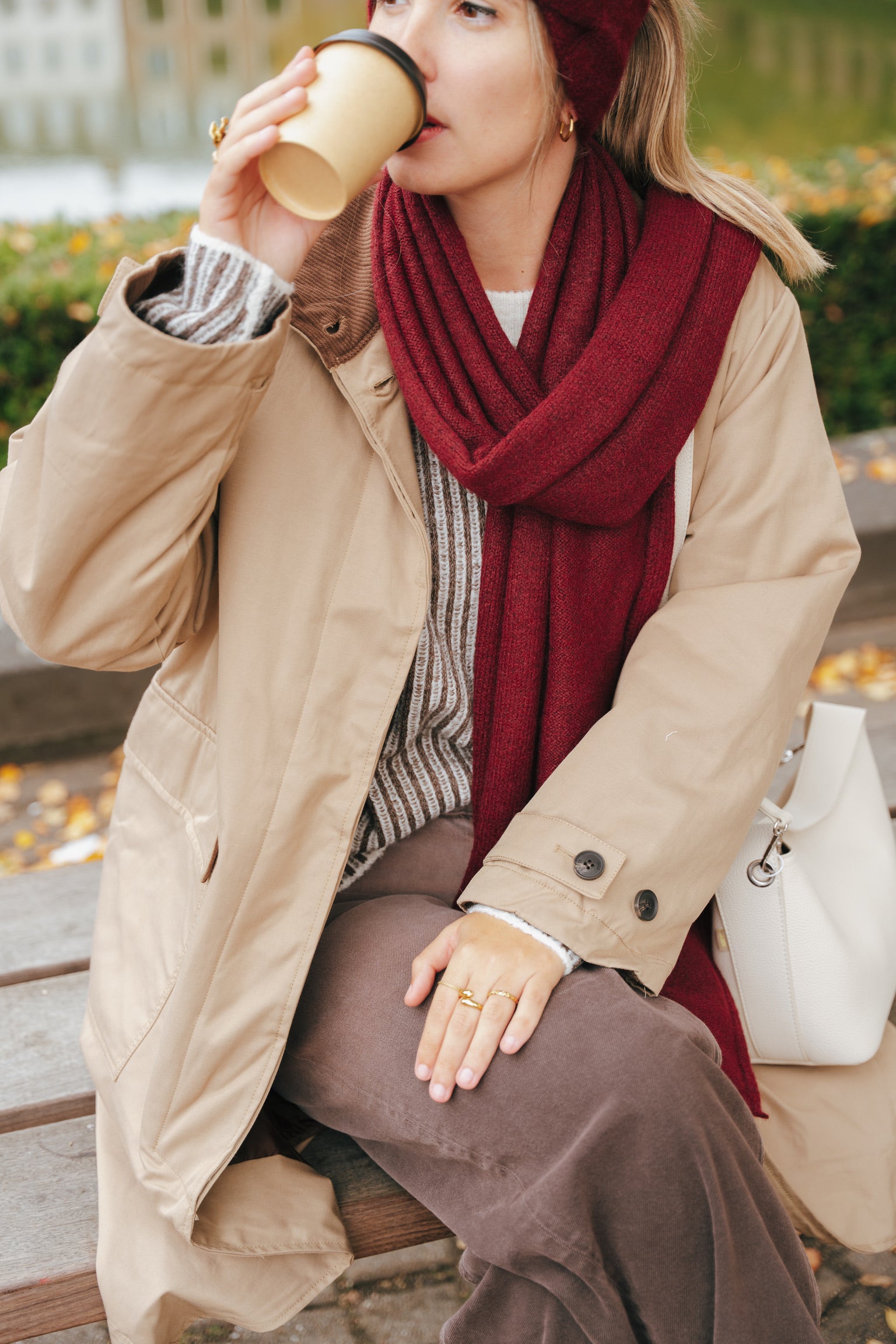 Sanguine scarf burgundy