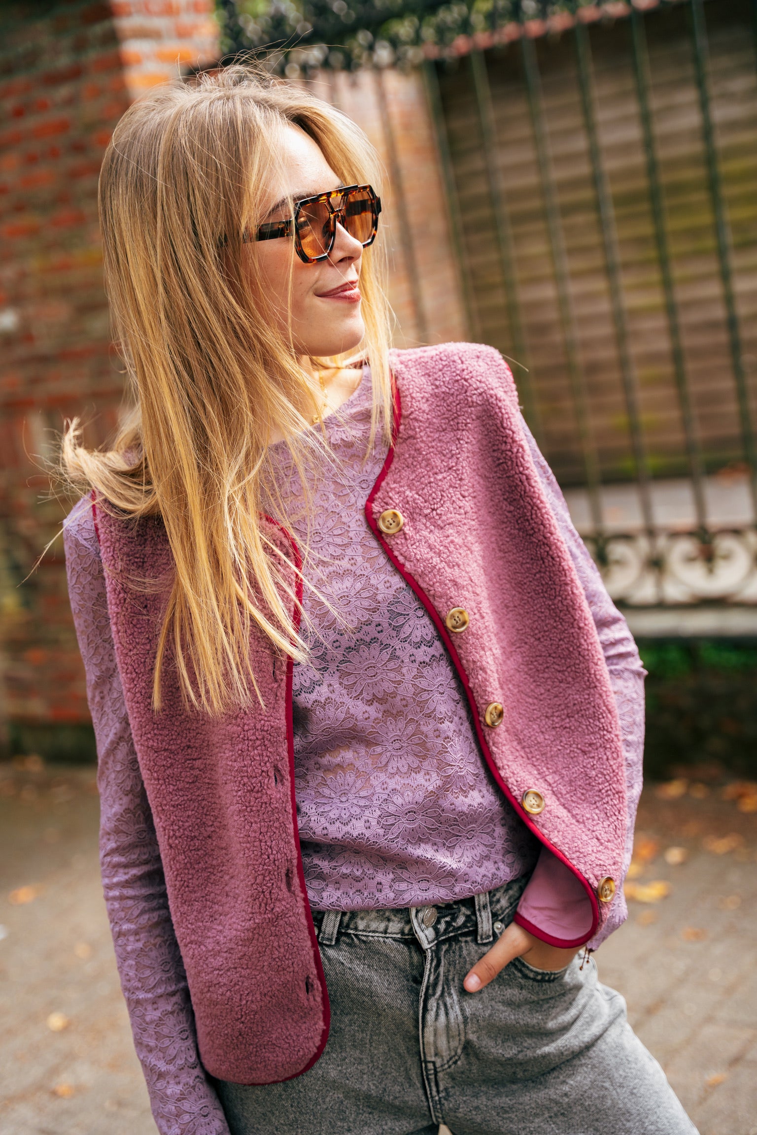 Loiza lace longsleeve purple