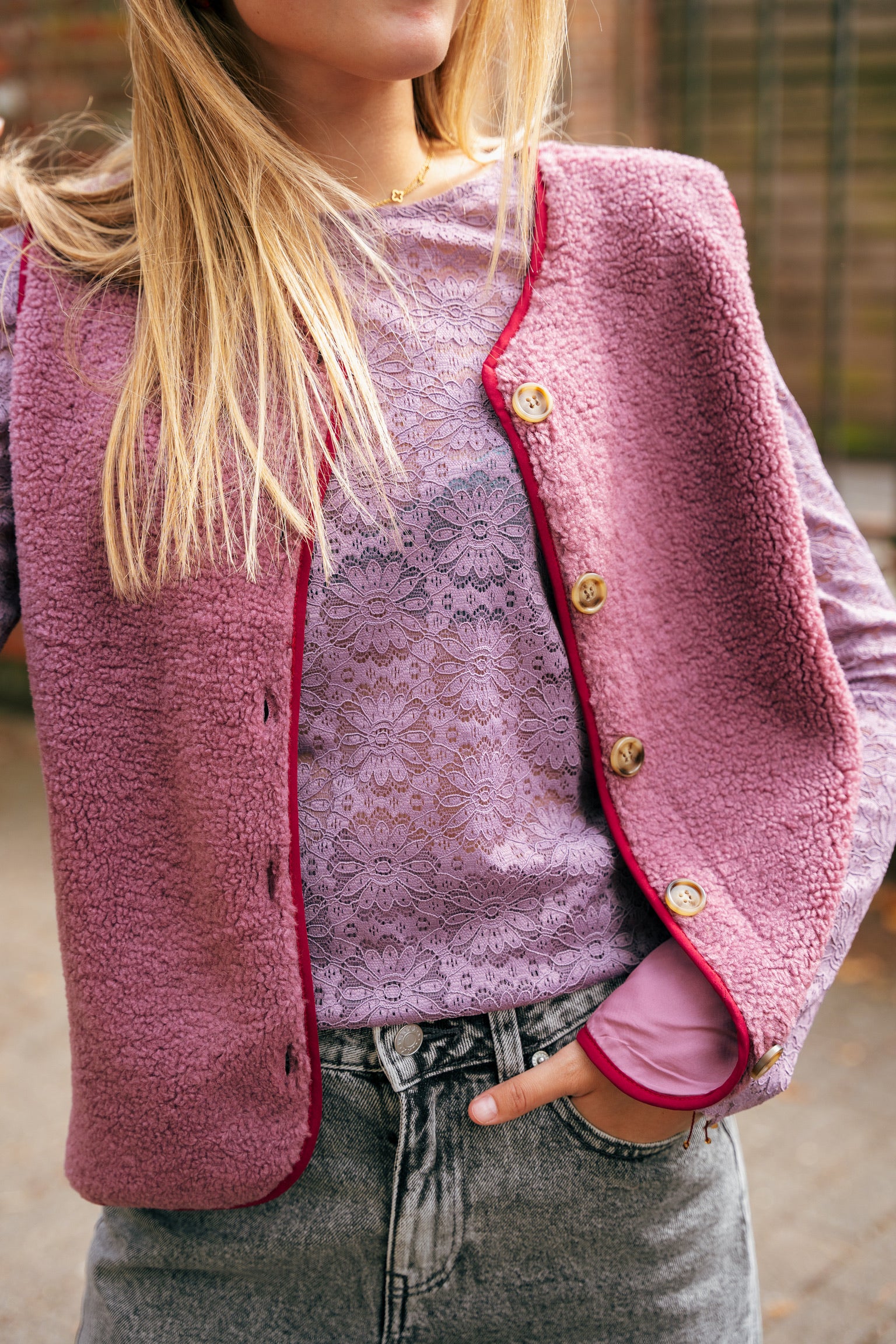 Loiza lace longsleeve purple