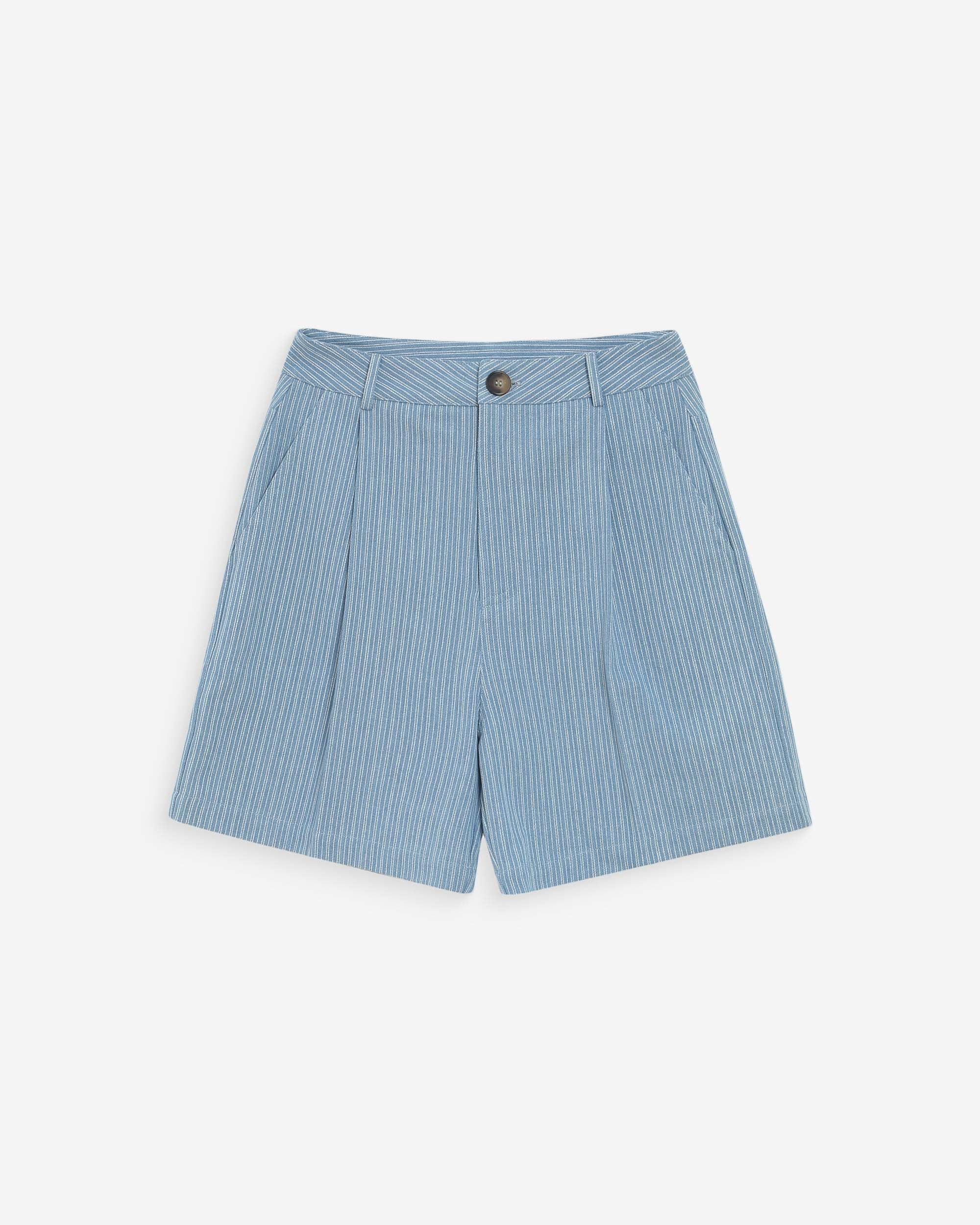 Vars striped denim short