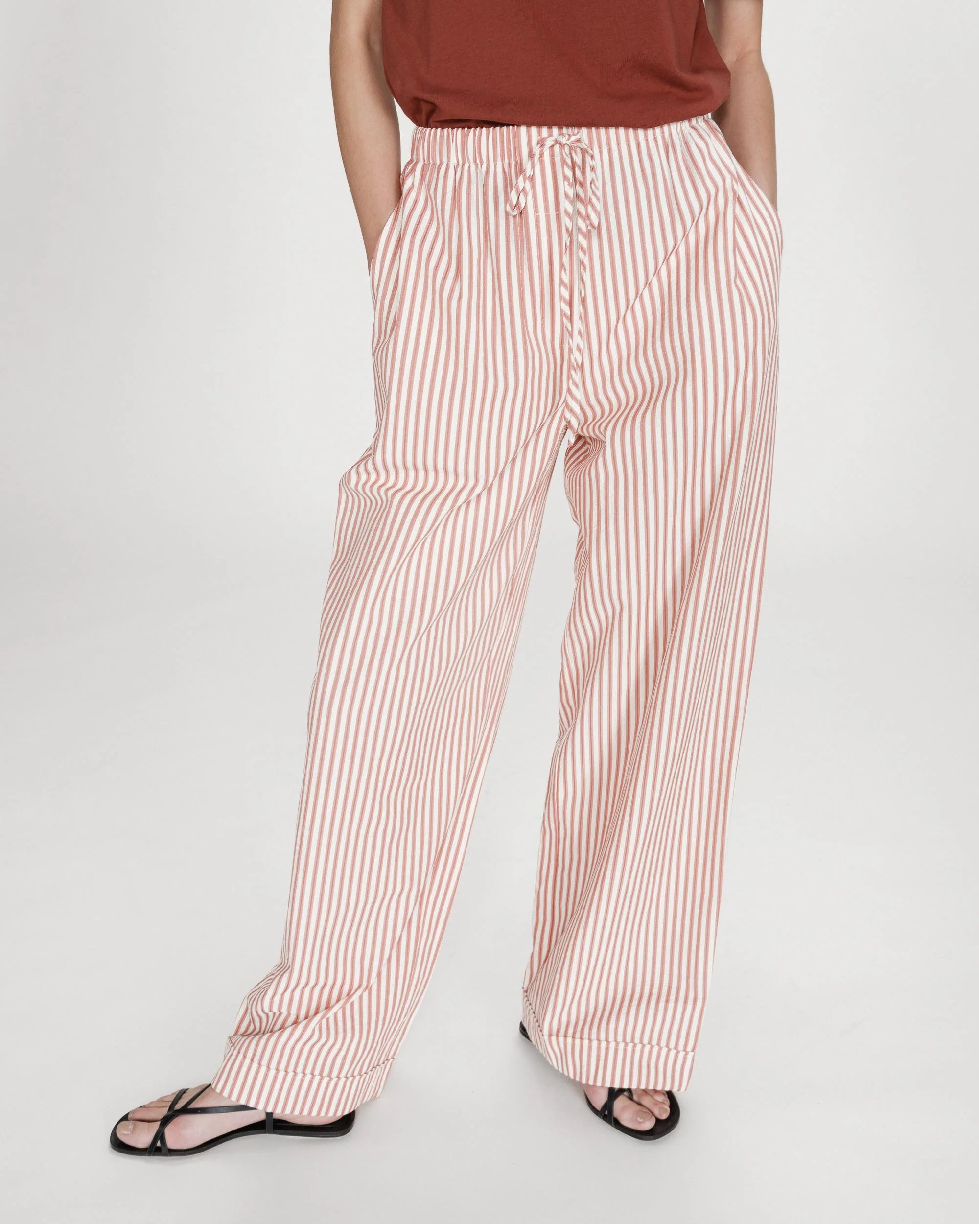 Volute striped trousers
