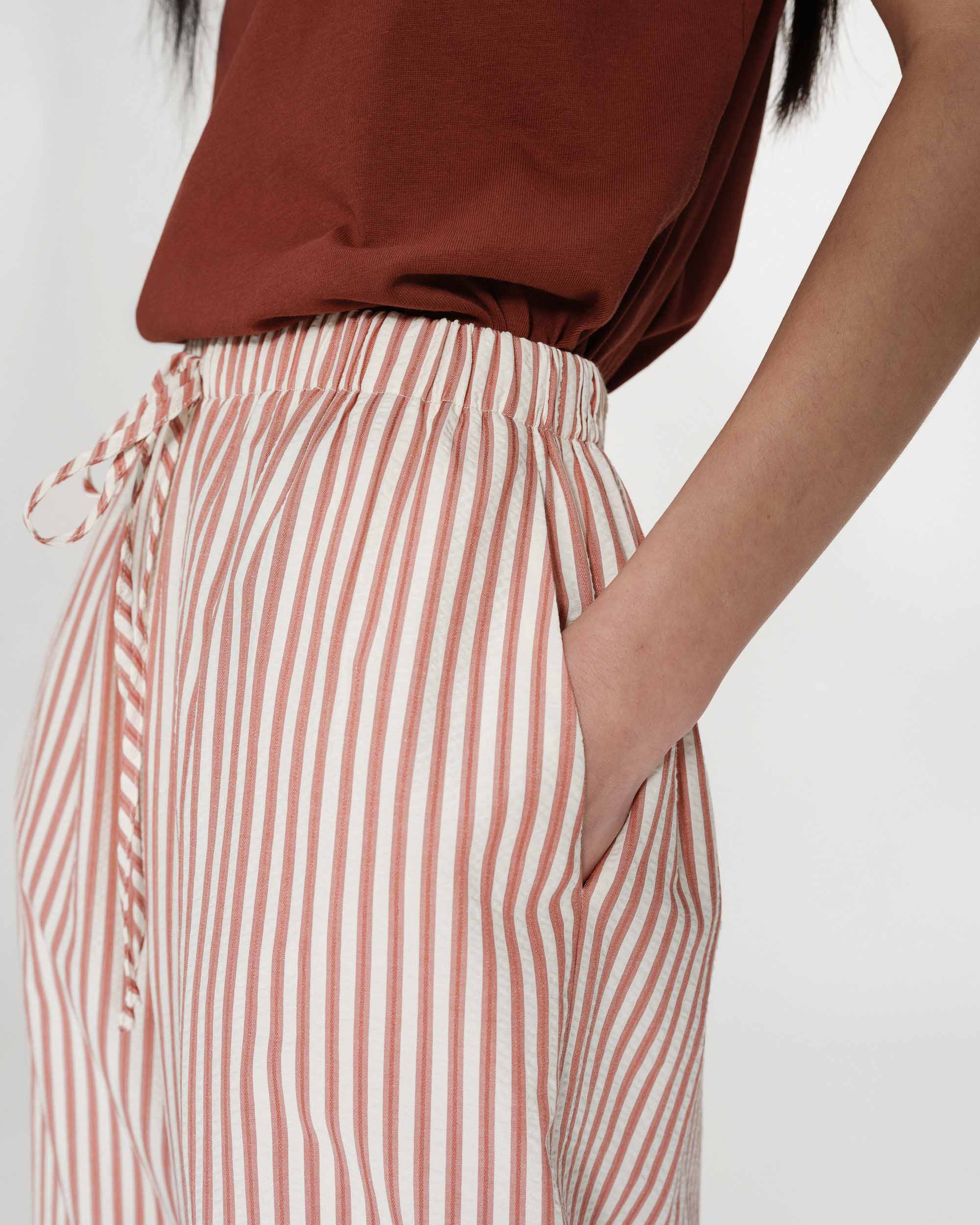 Volute striped trousers