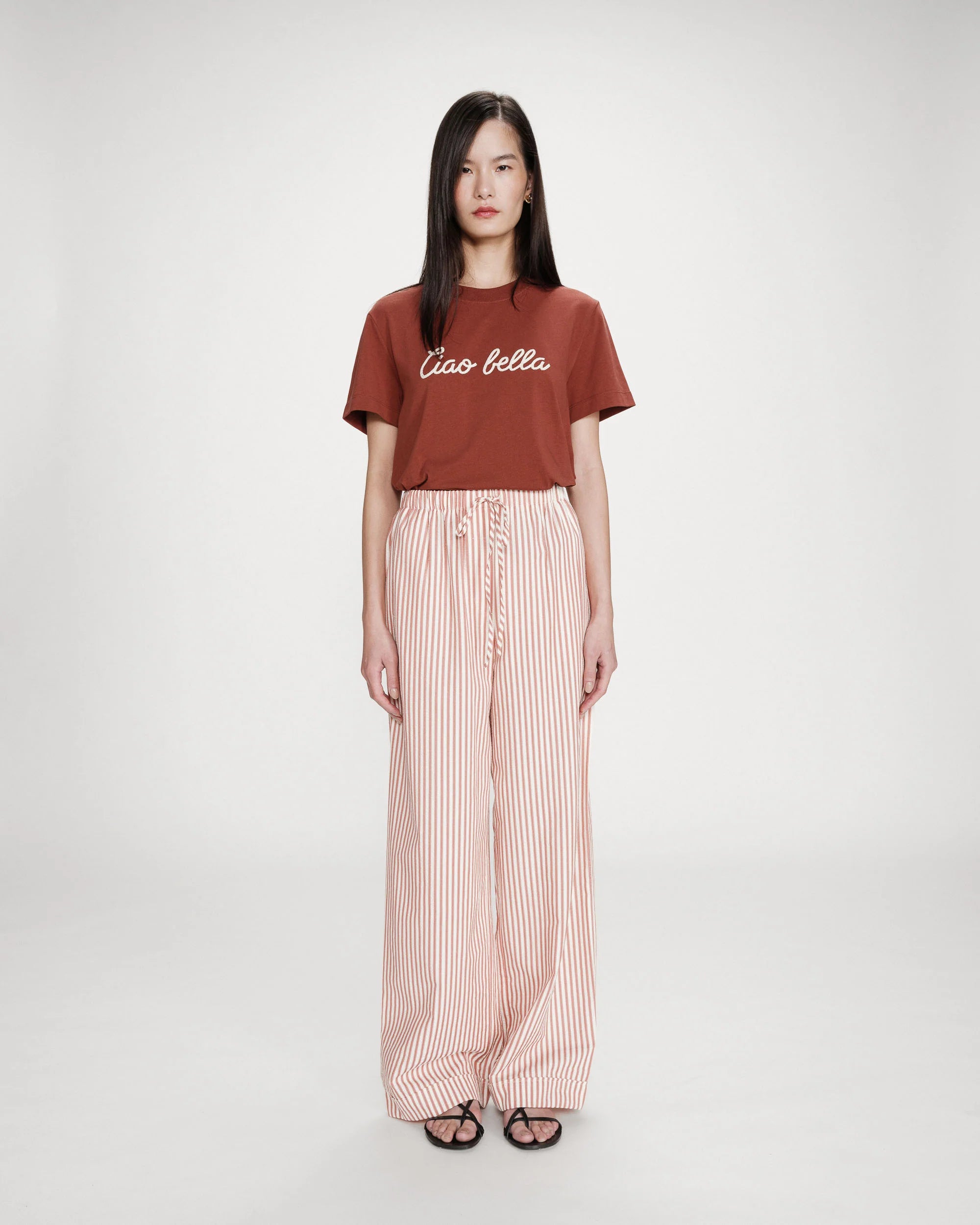 Volute striped trousers