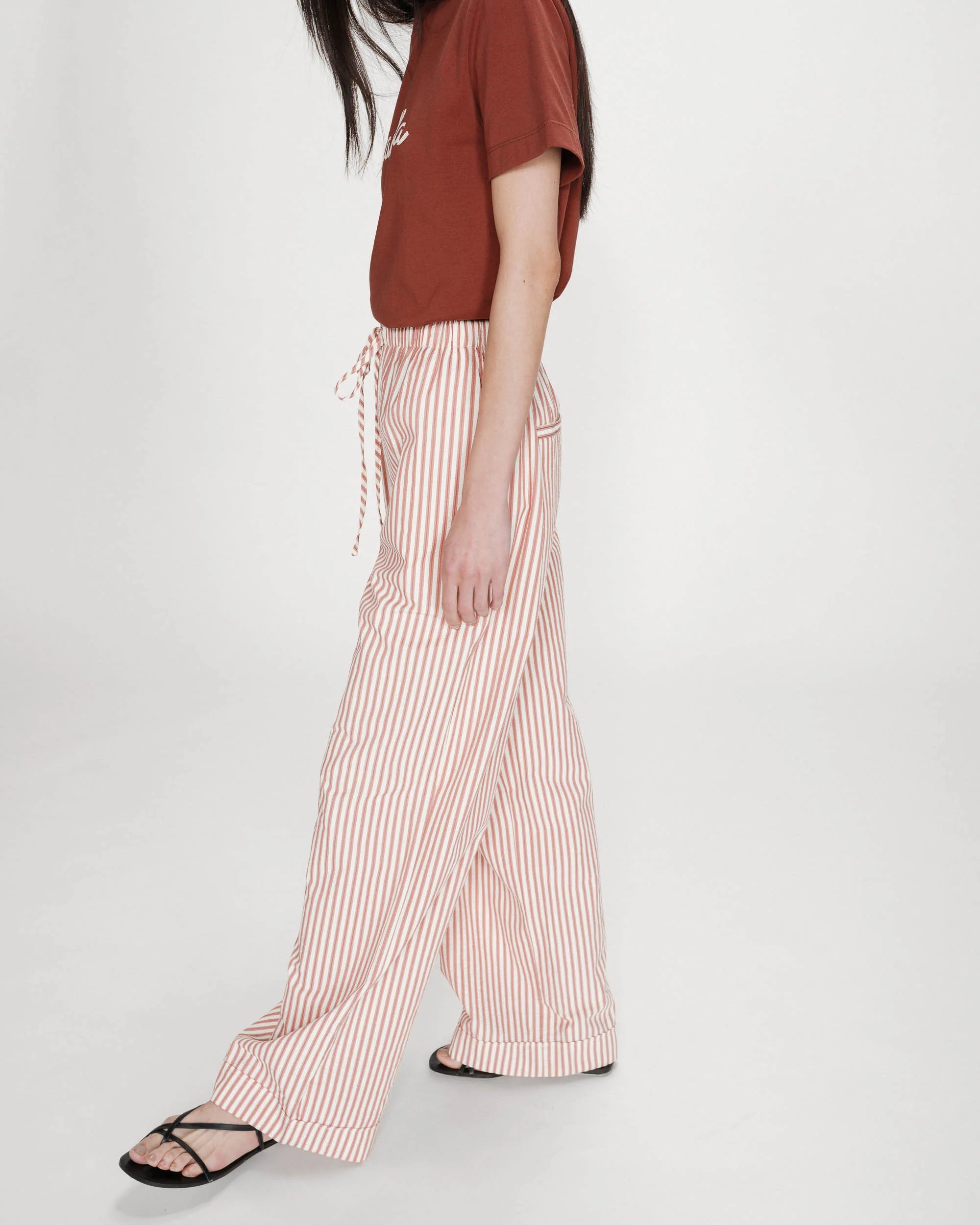 Volute striped trousers