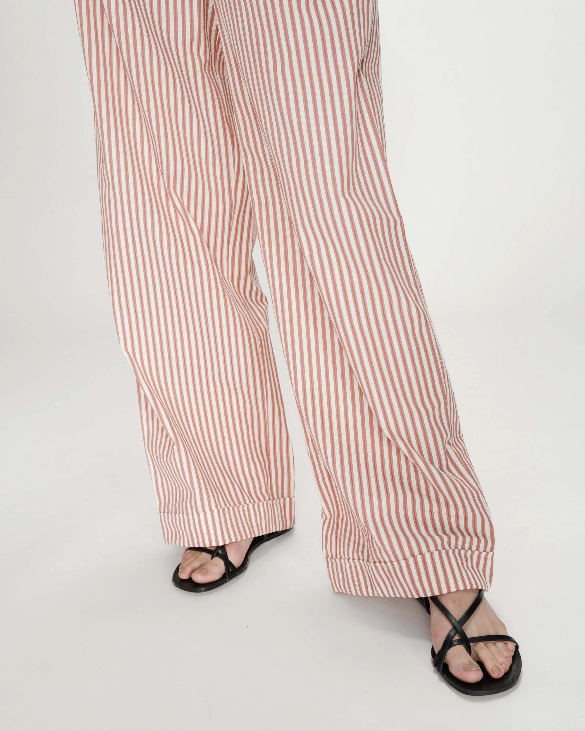 Volute striped trousers