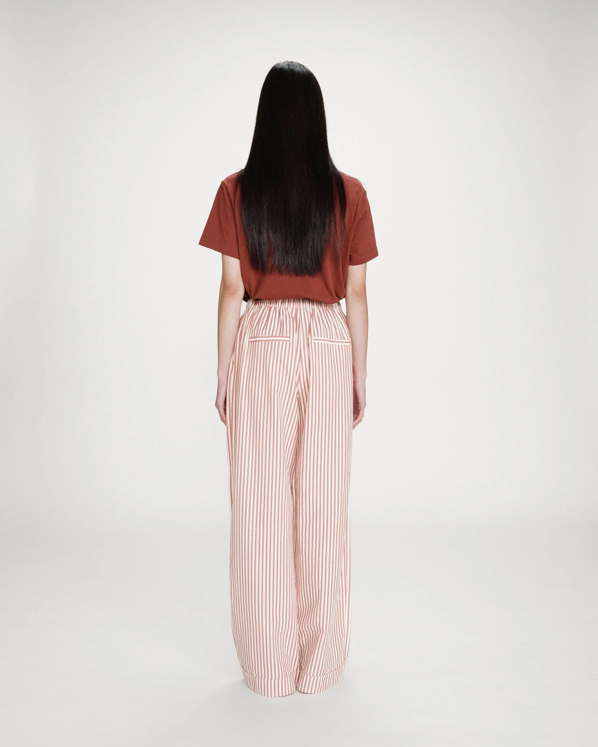 Volute striped trousers