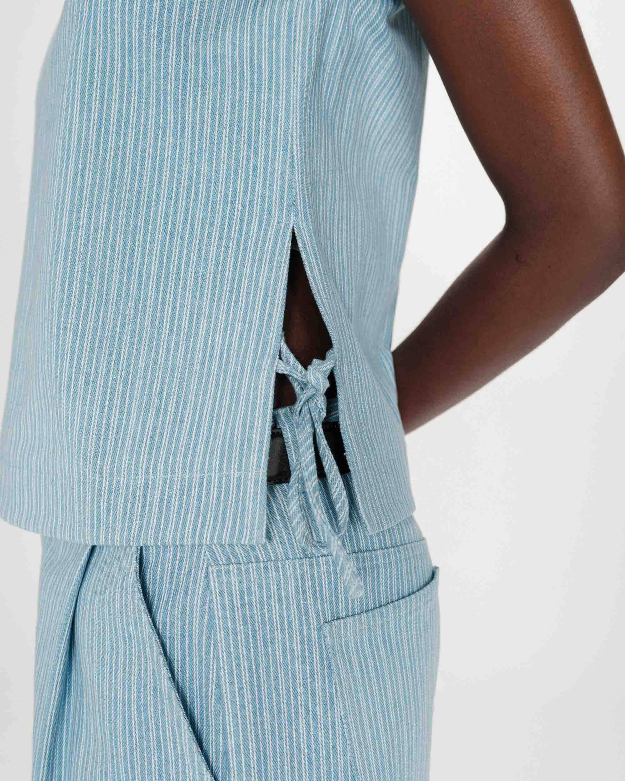 Vendome striped denim top