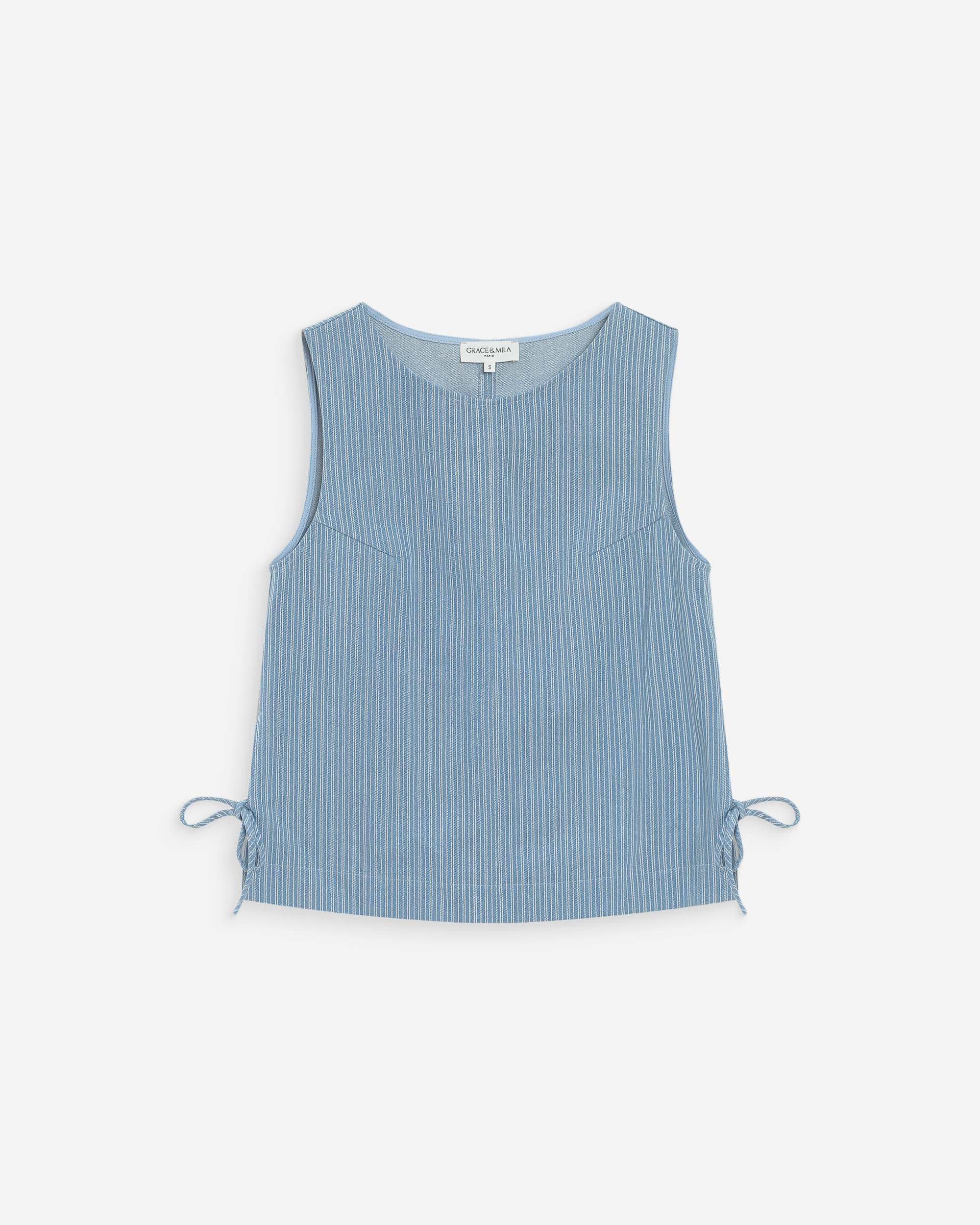 Vendome striped denim top