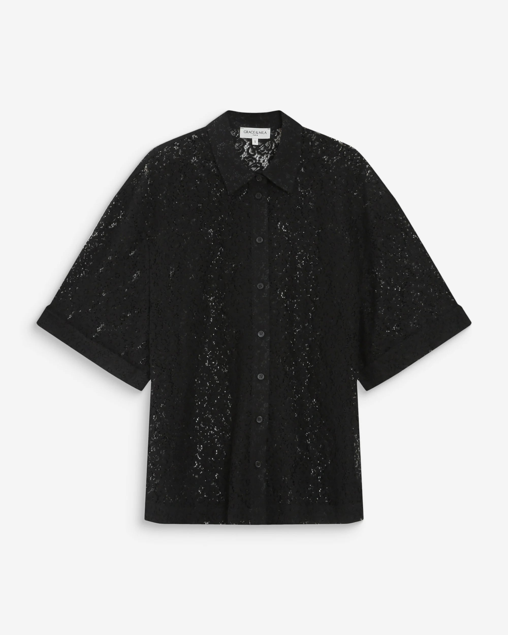 Vendel lace shirt black