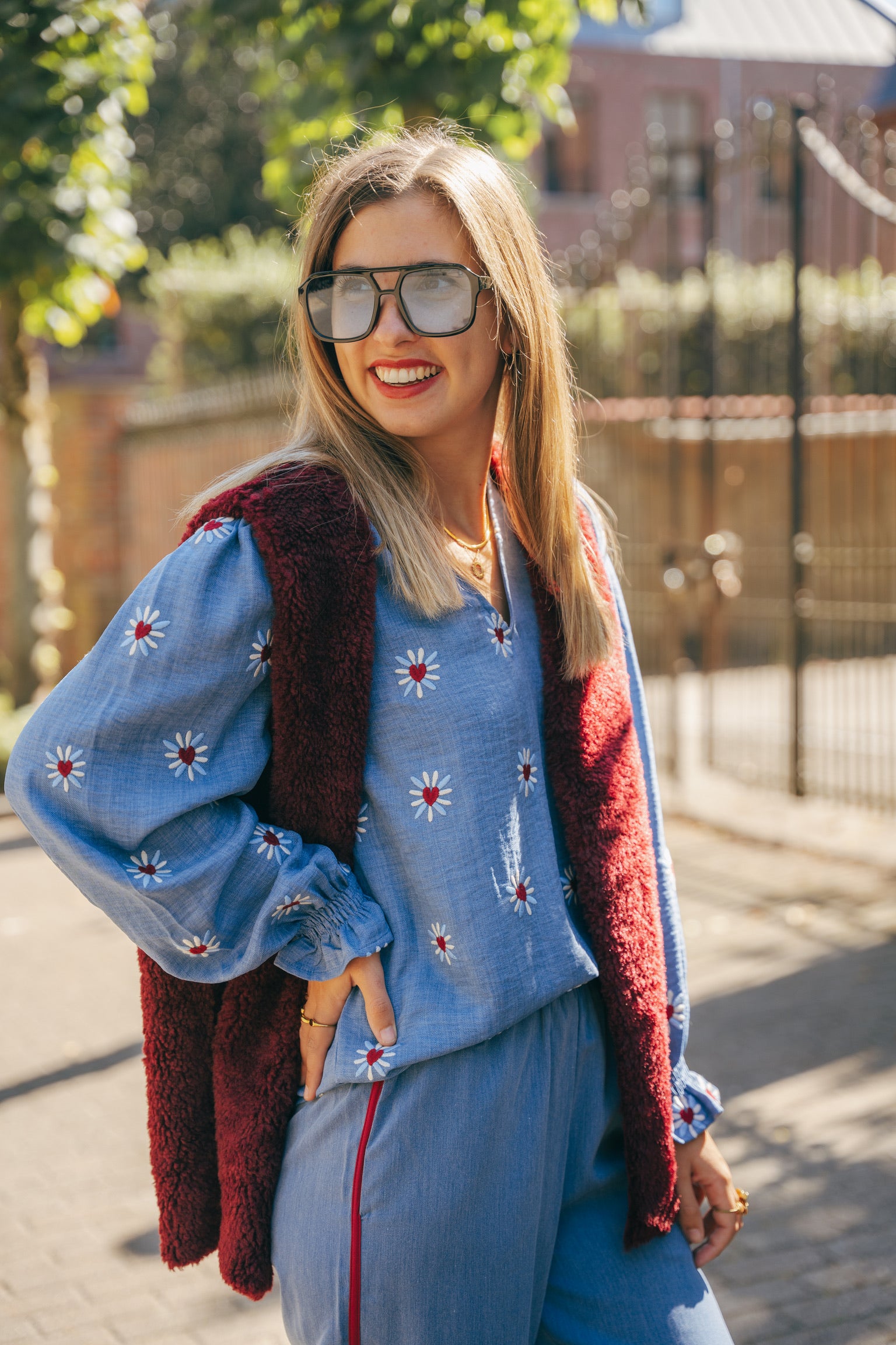 Sasha gilet burgundy