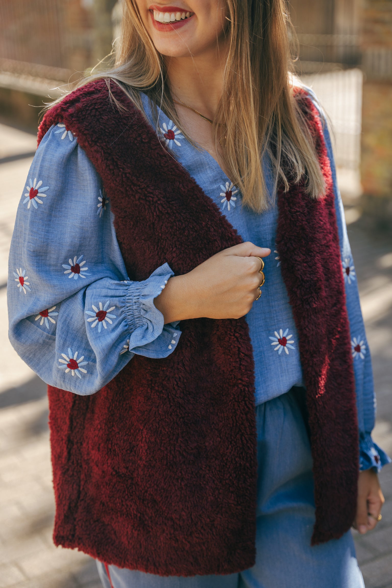 Sasha gilet burgundy