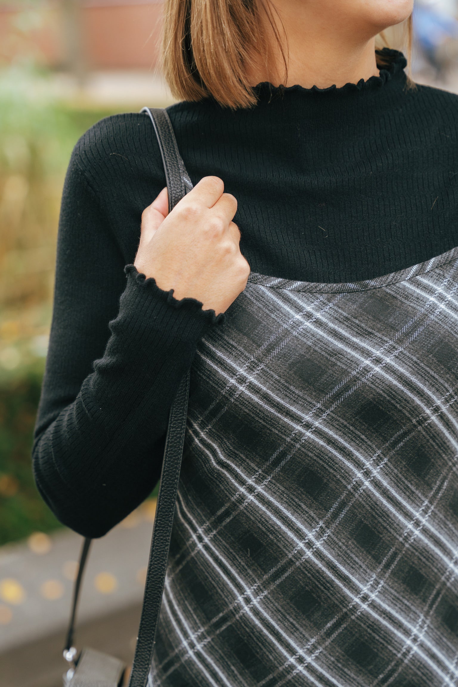 Naïma check dress black