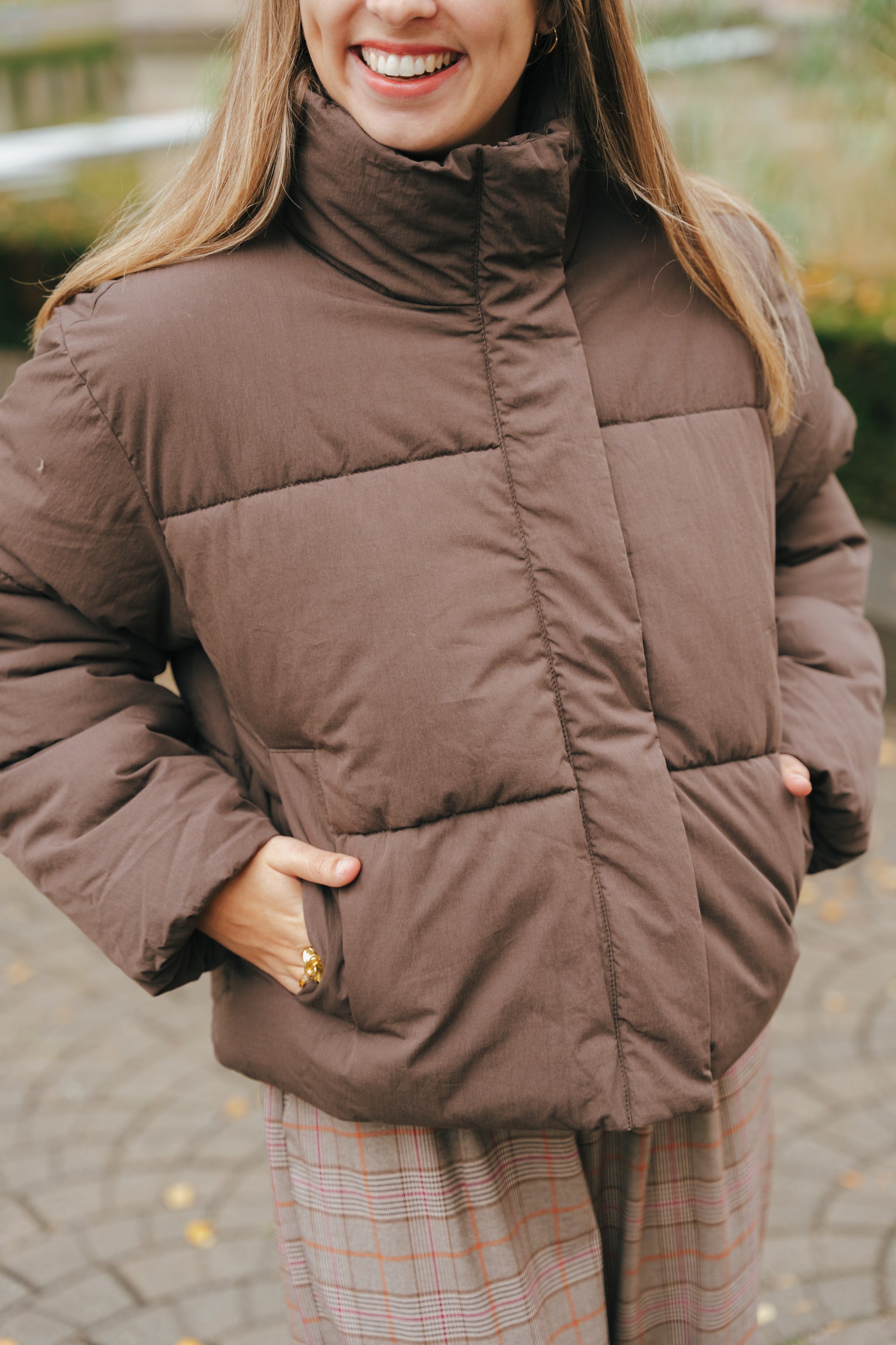 Sonic puffer jacket brown