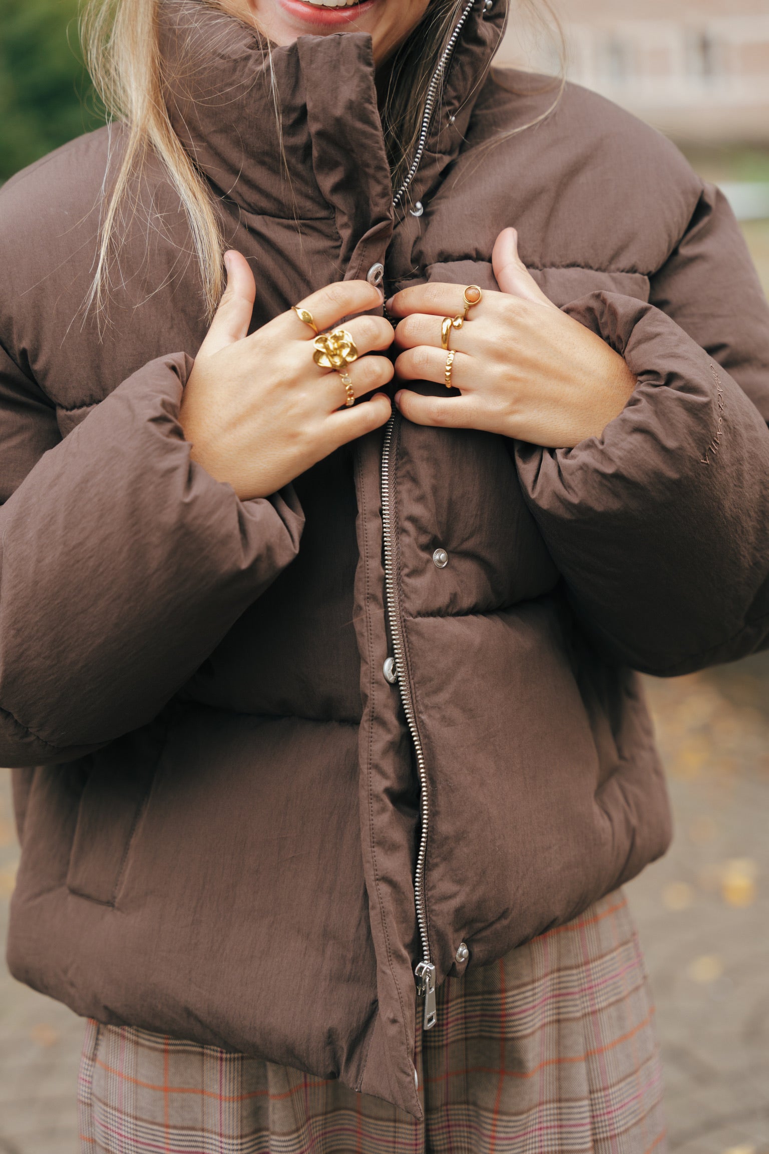 Sonic puffer jacket brown