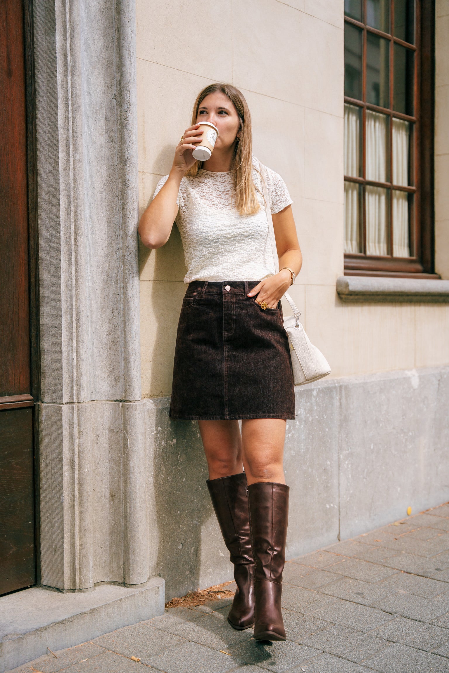 Swift lace T-shirt cream