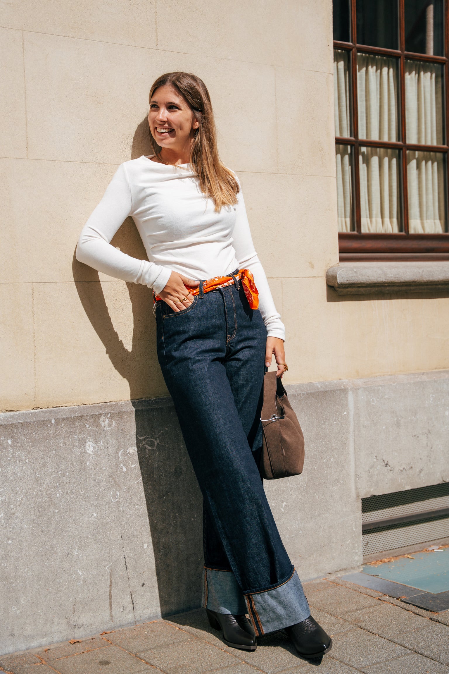 Tokyo wide jeans fold up dark blue