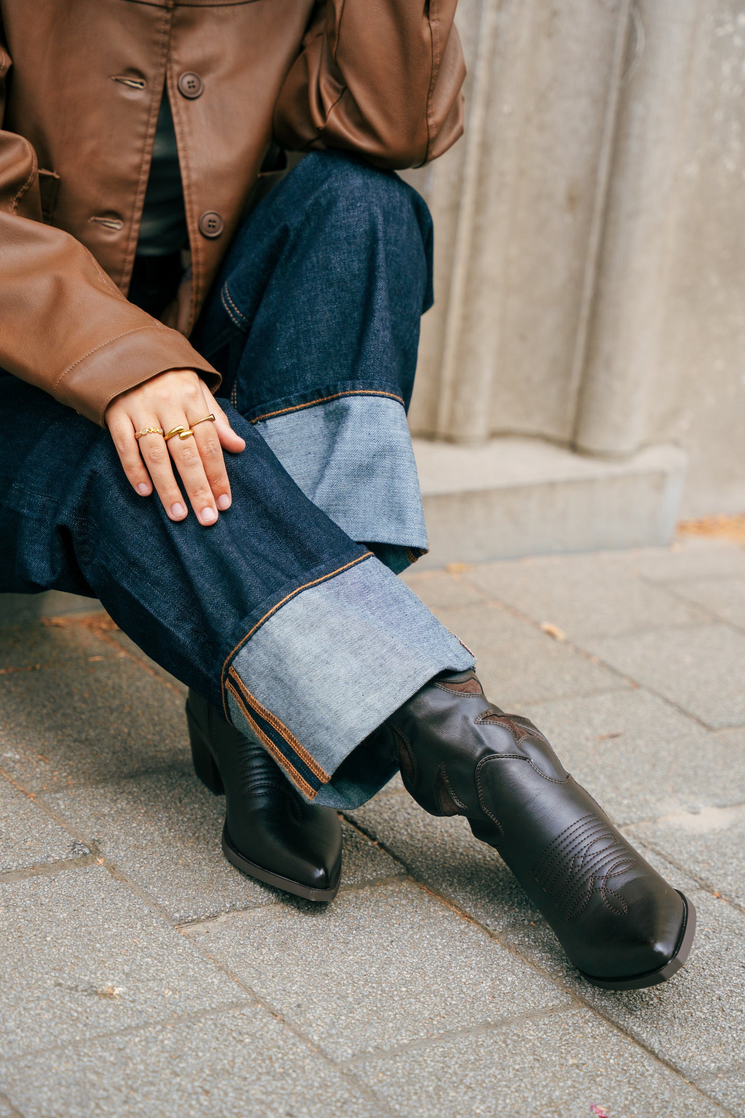 Coralie cowboy boots brown