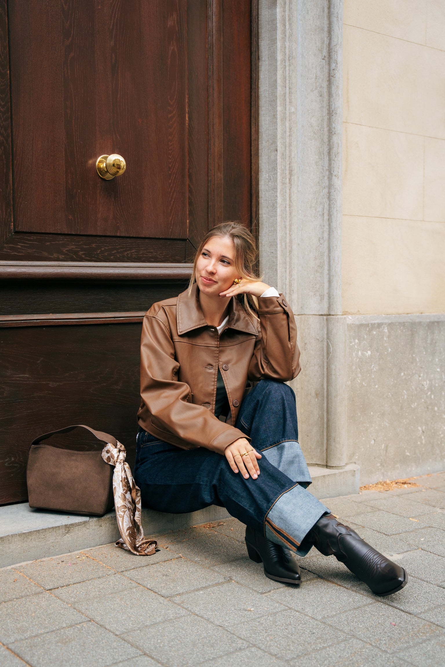 Tokyo wide jeans fold up dark blue