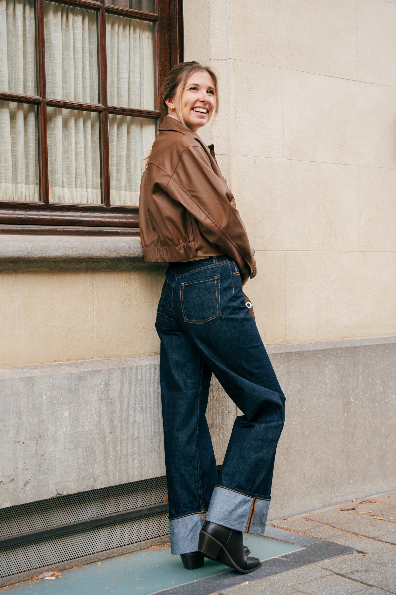 Tokyo wide jeans fold up dark blue