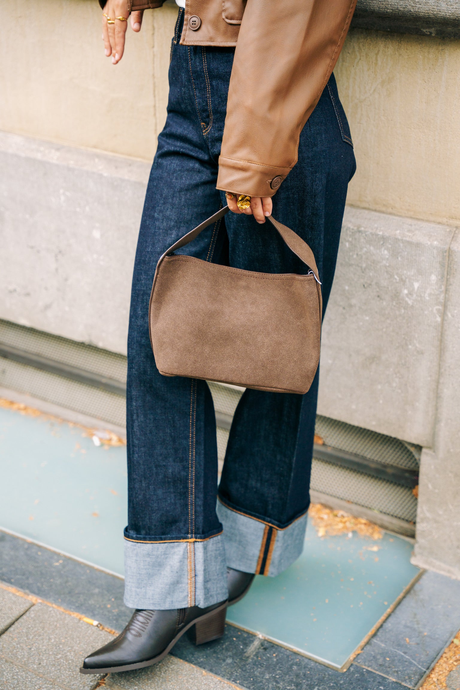 Tokyo wide jeans fold up dark blue